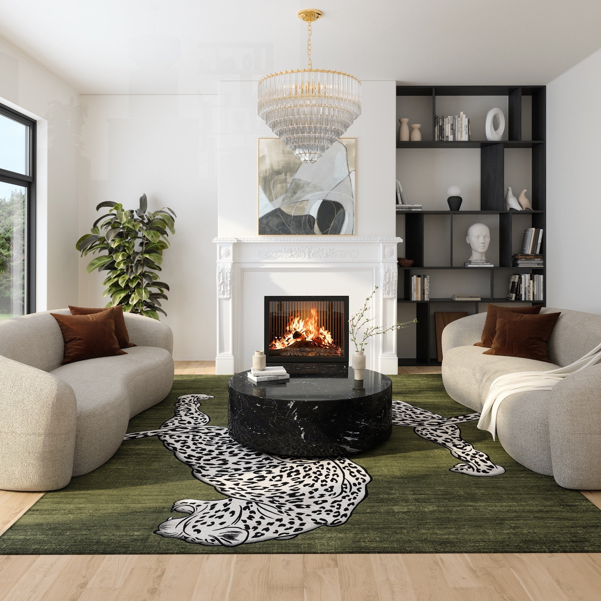 Cyrus Bold Leopard Print Rug
