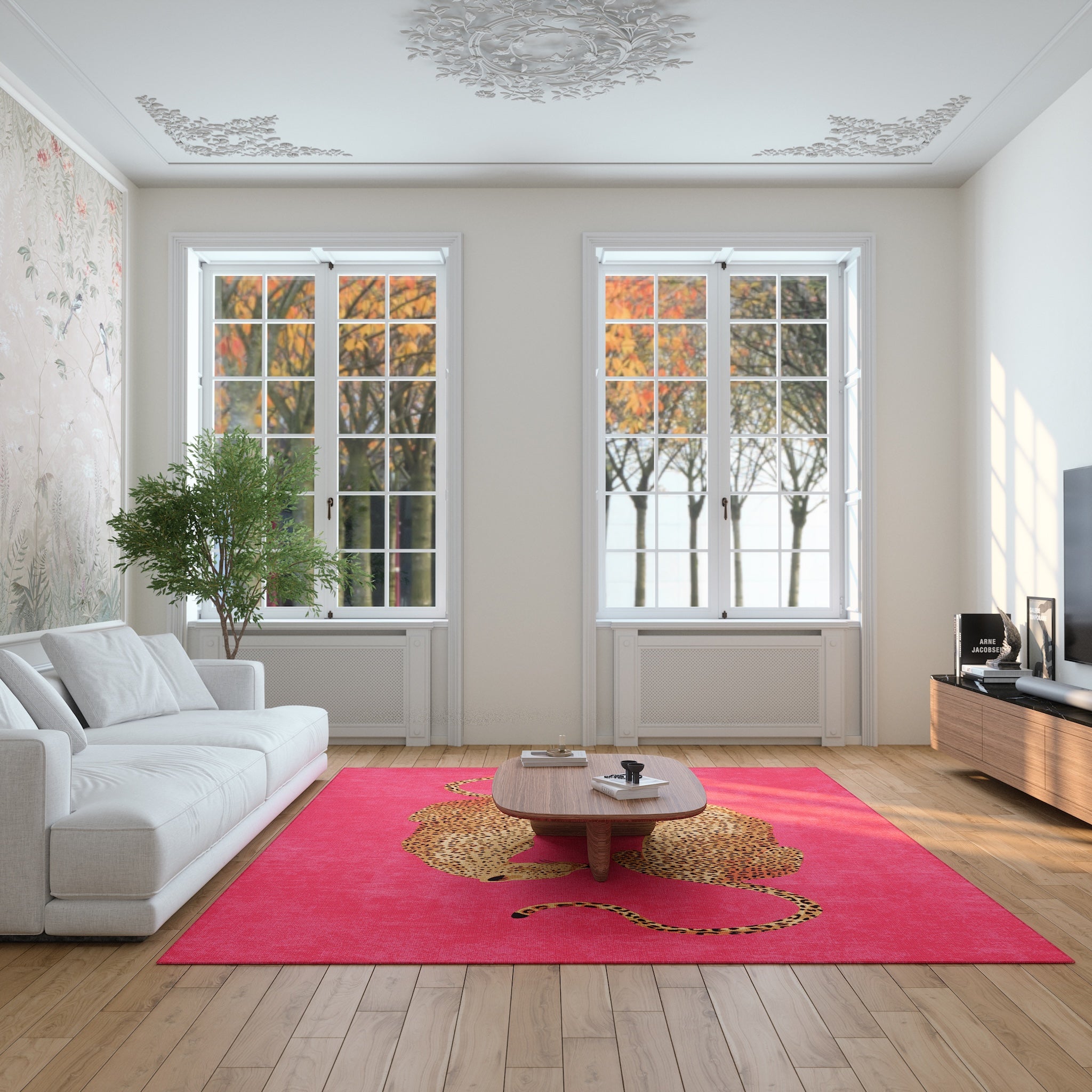 Sandy Tappeto chic con motivo leopardato