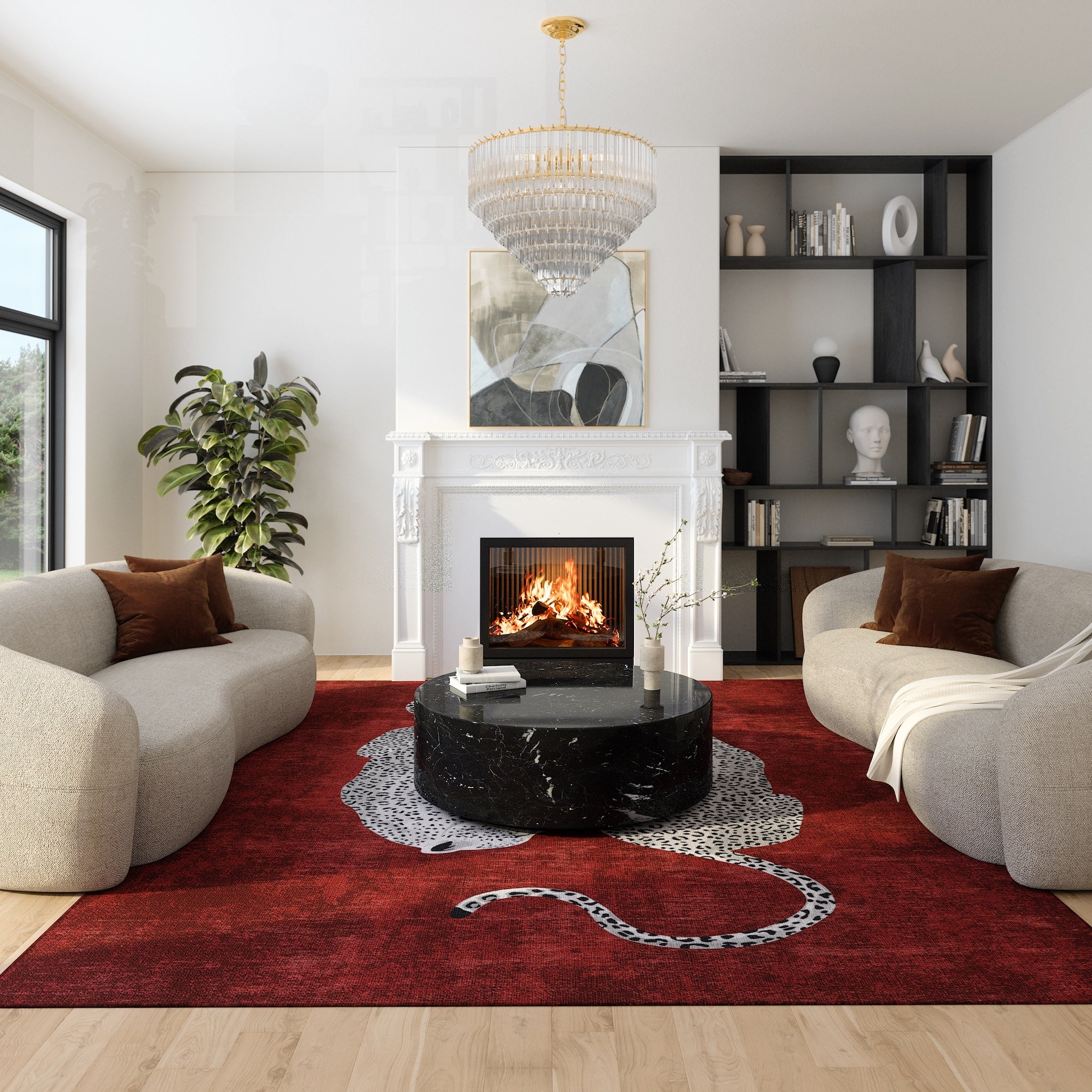 Sandy Tappeto chic con motivo leopardato