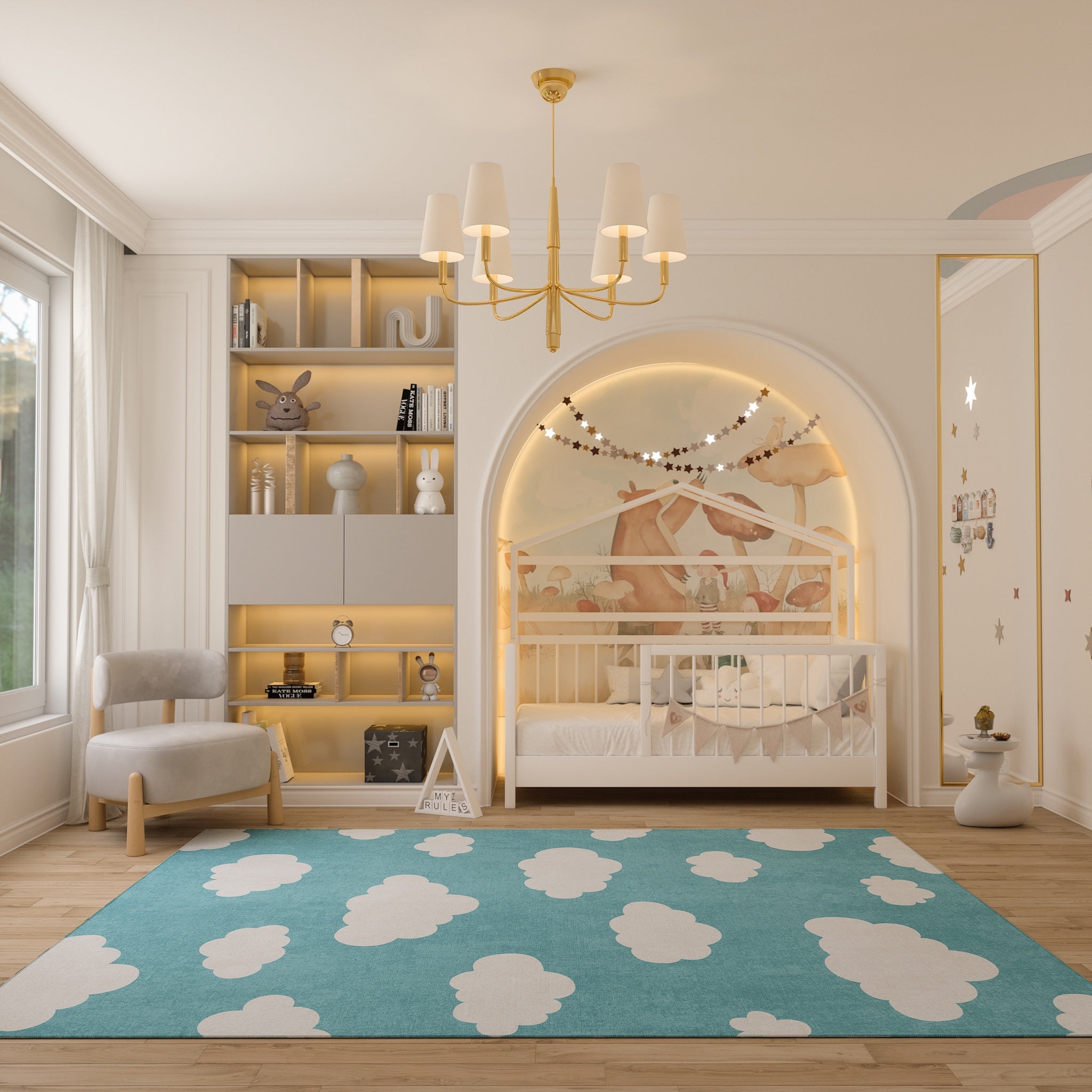 Abby Килим с нежен небесен десен