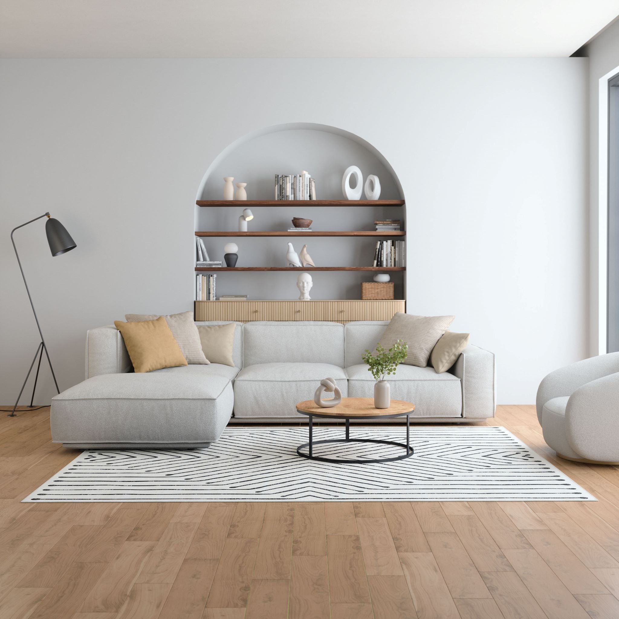 Aira Geometriskt Linjemönster Matta