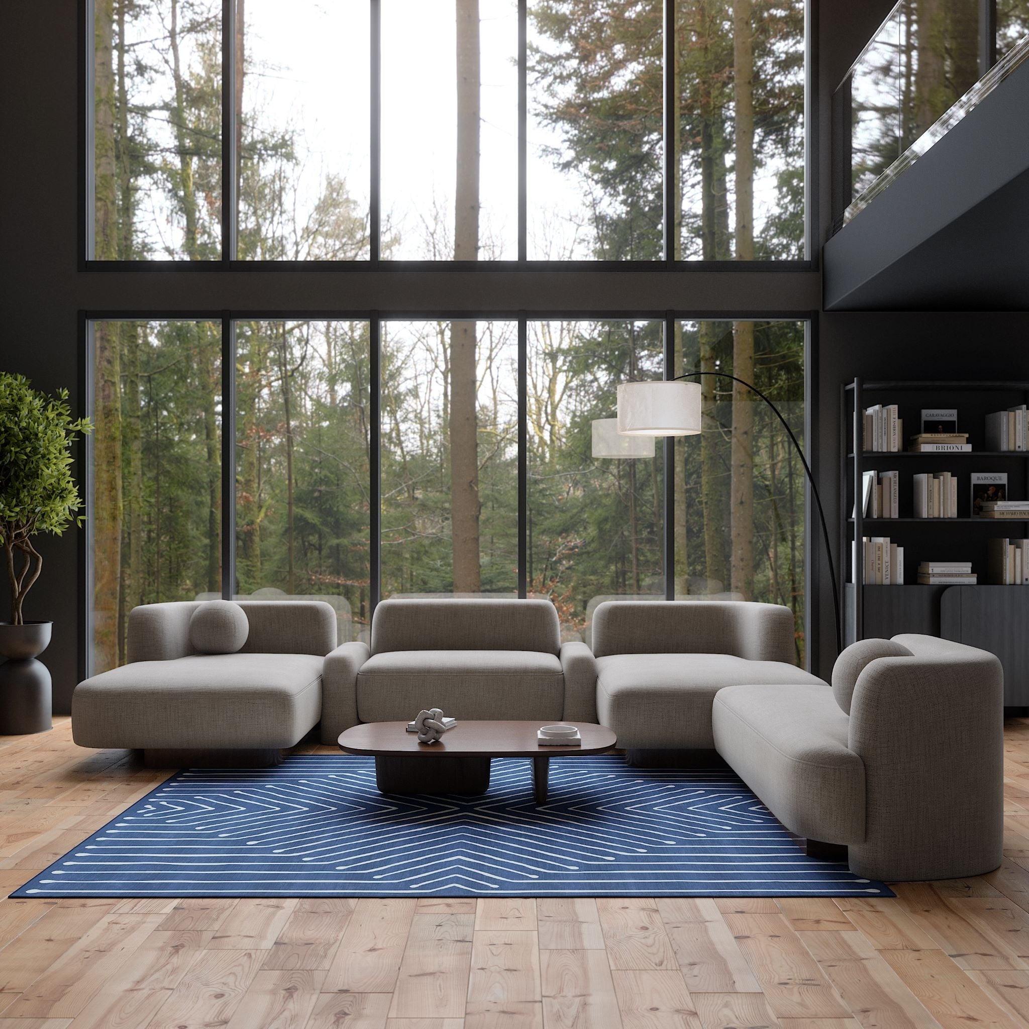 Aira Geometriskt Linjemönster Matta