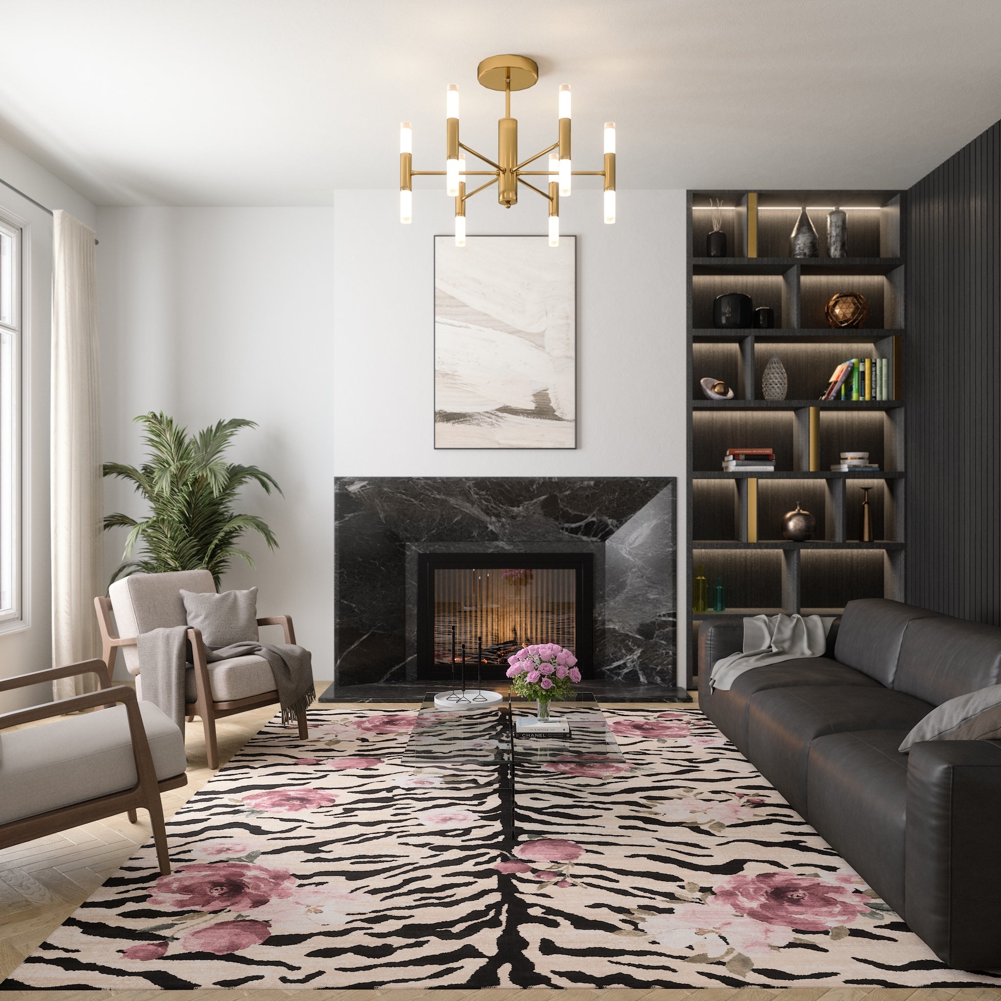 Tessa Bloemen Zebra Patroon Vloerkleed