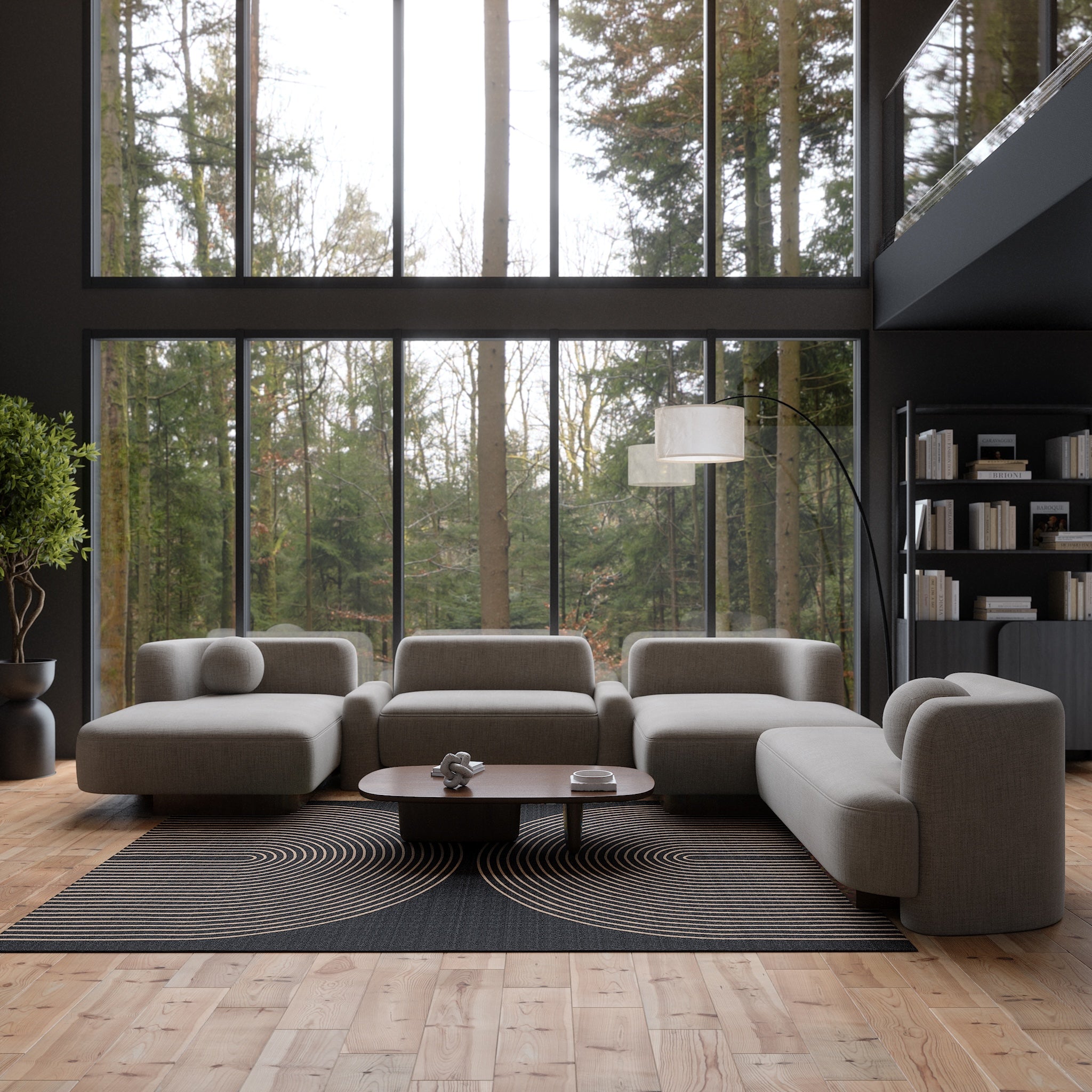 Kilian Modern Arch Stripe Rug