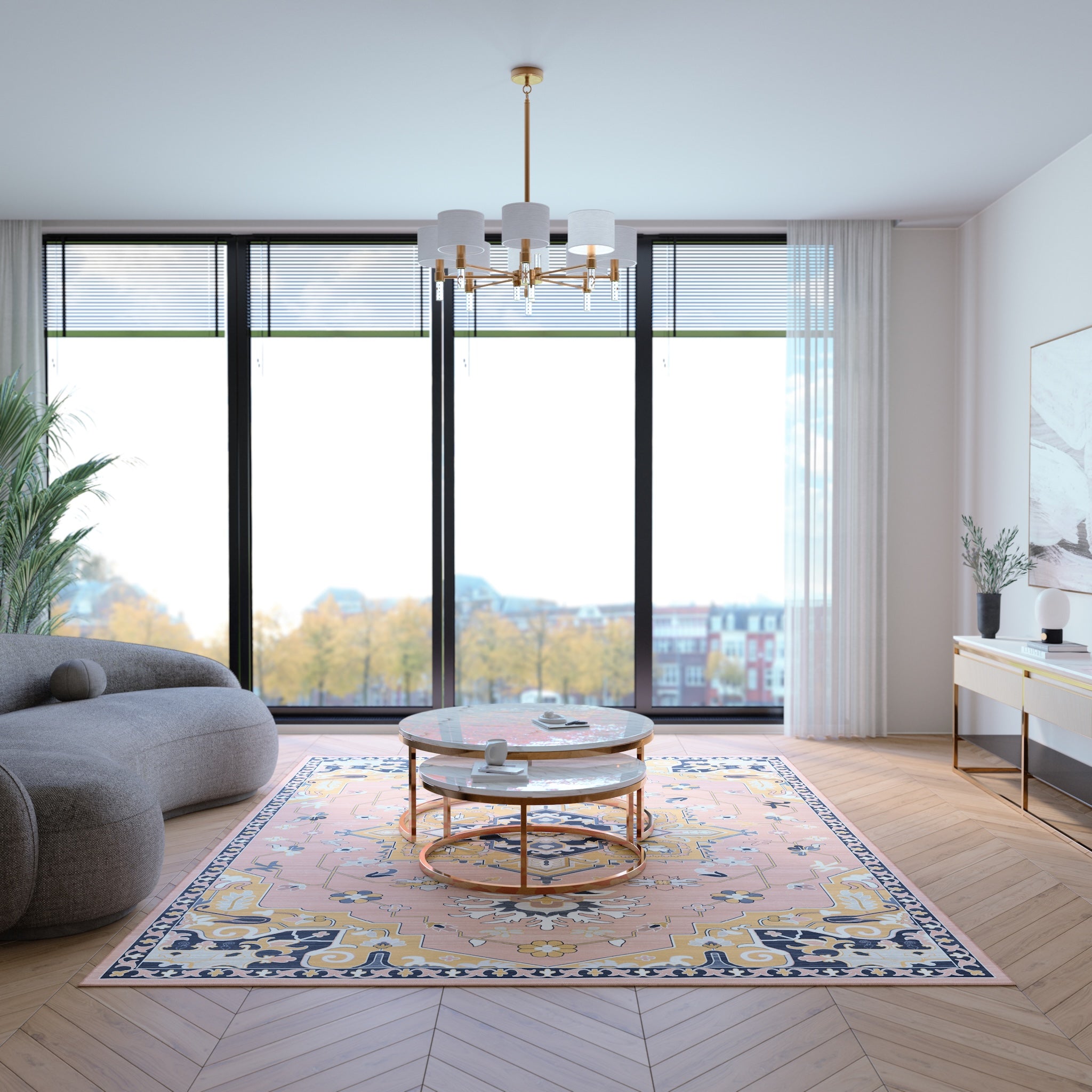 Lena Prydnadsblommig Designmatta