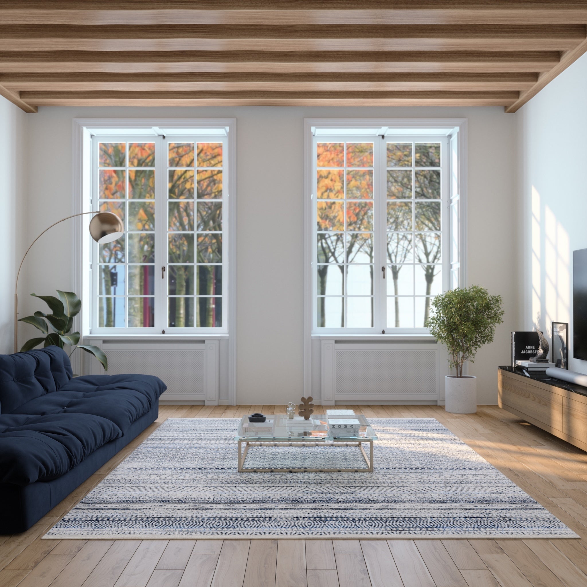Indigo Modern Tribal Rug
