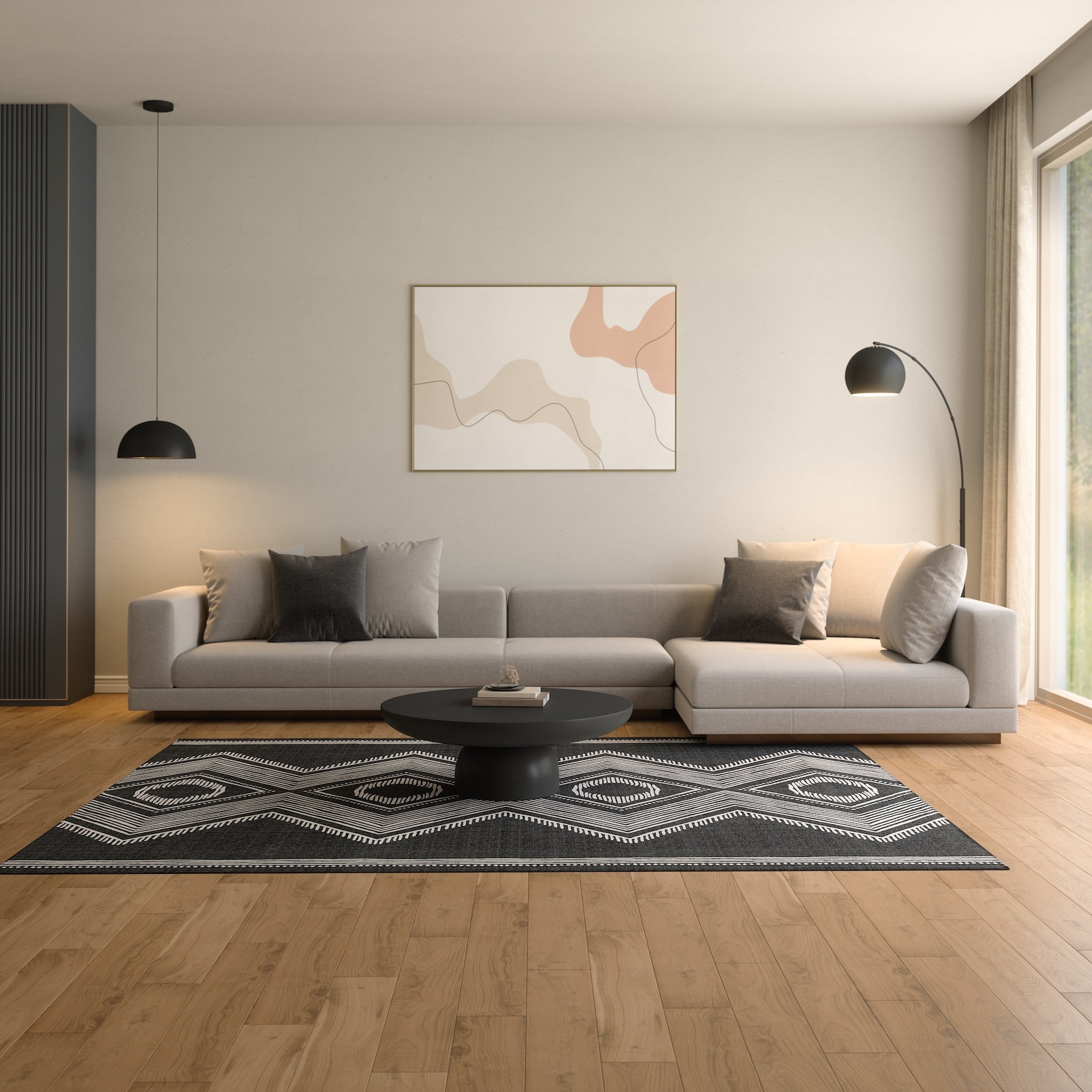 Ollie Geometric Diamond Rug