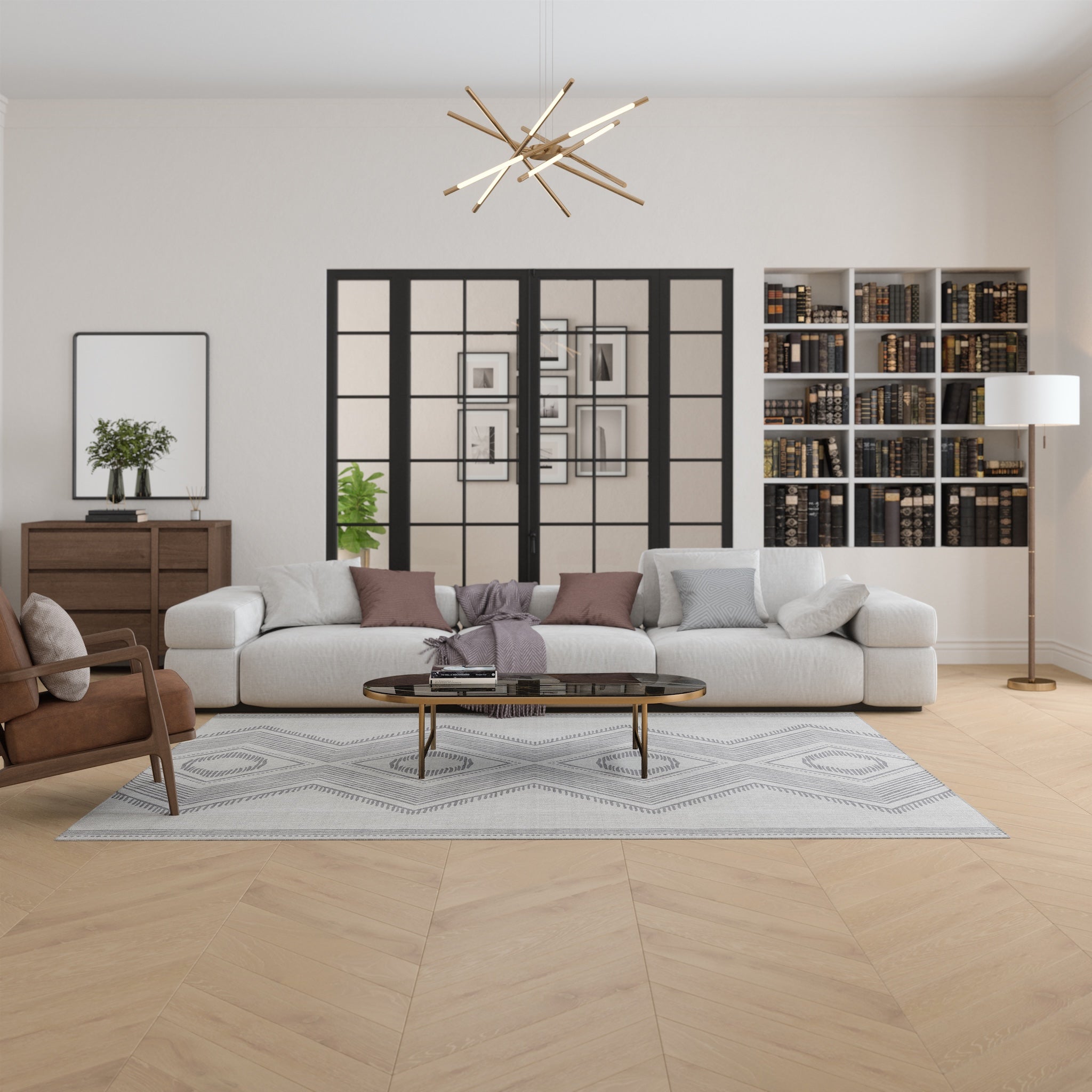 Ollie Geometric Diamond Rug