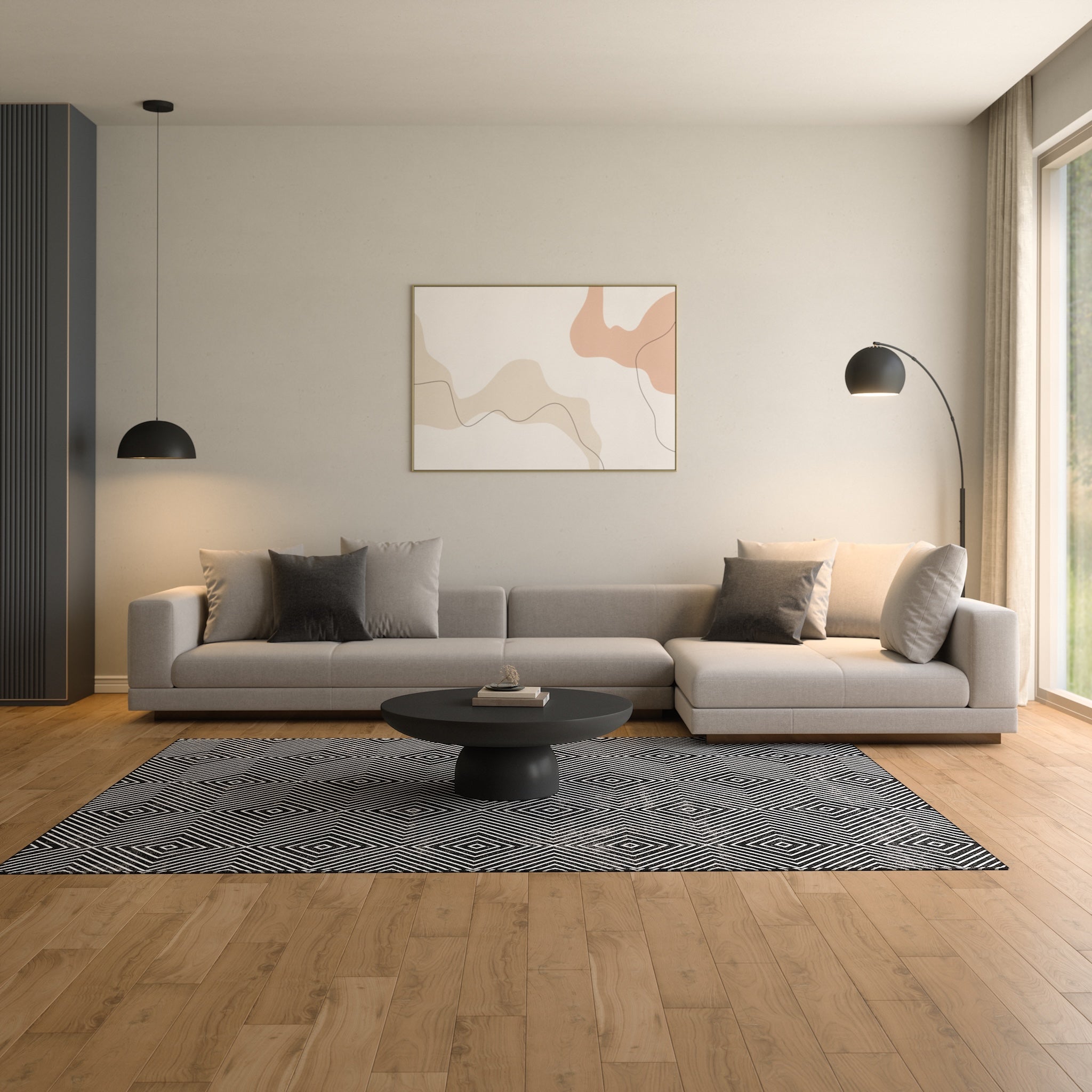 Blaze Geometric Diamond Rug
