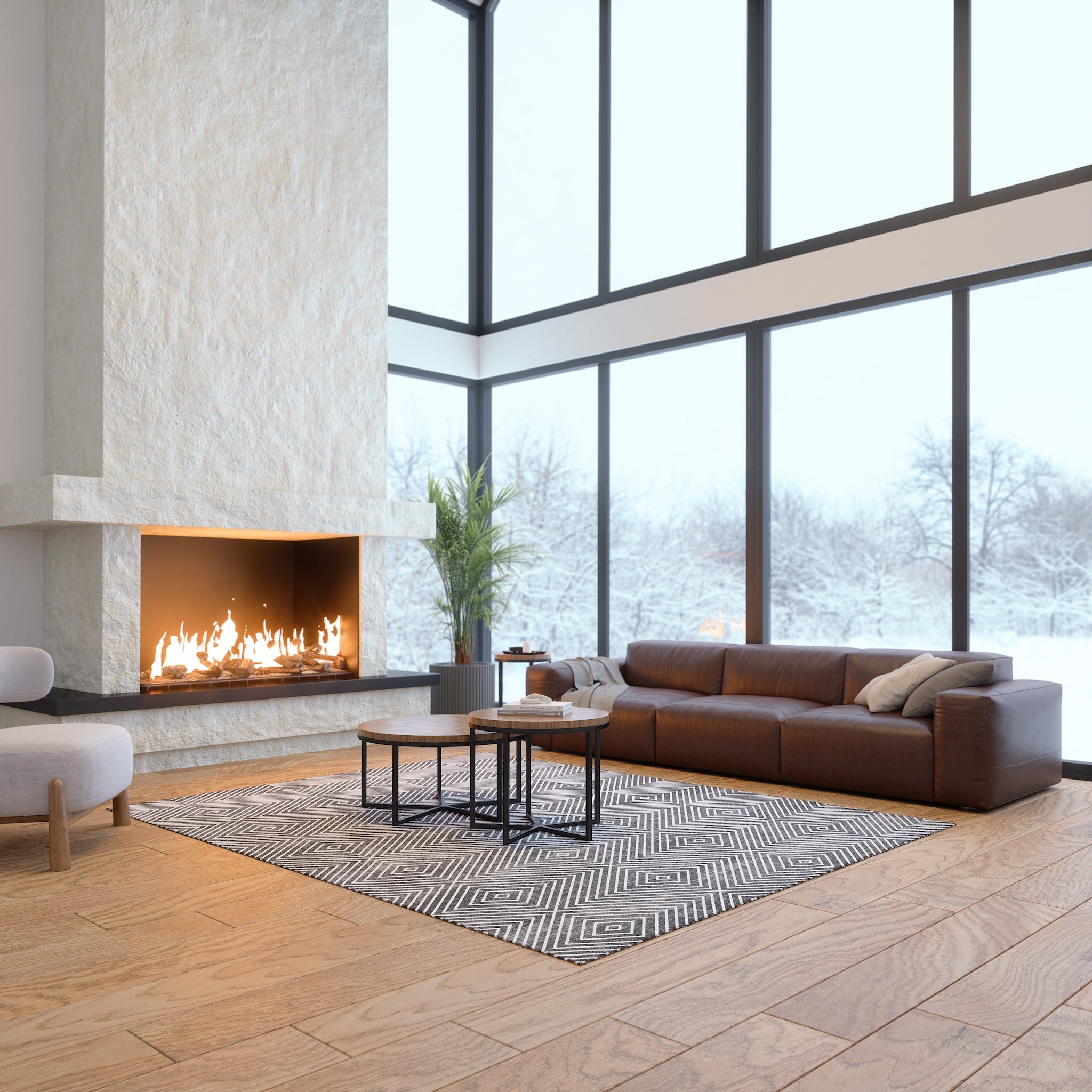 Blaze Geometric Diamond Rug