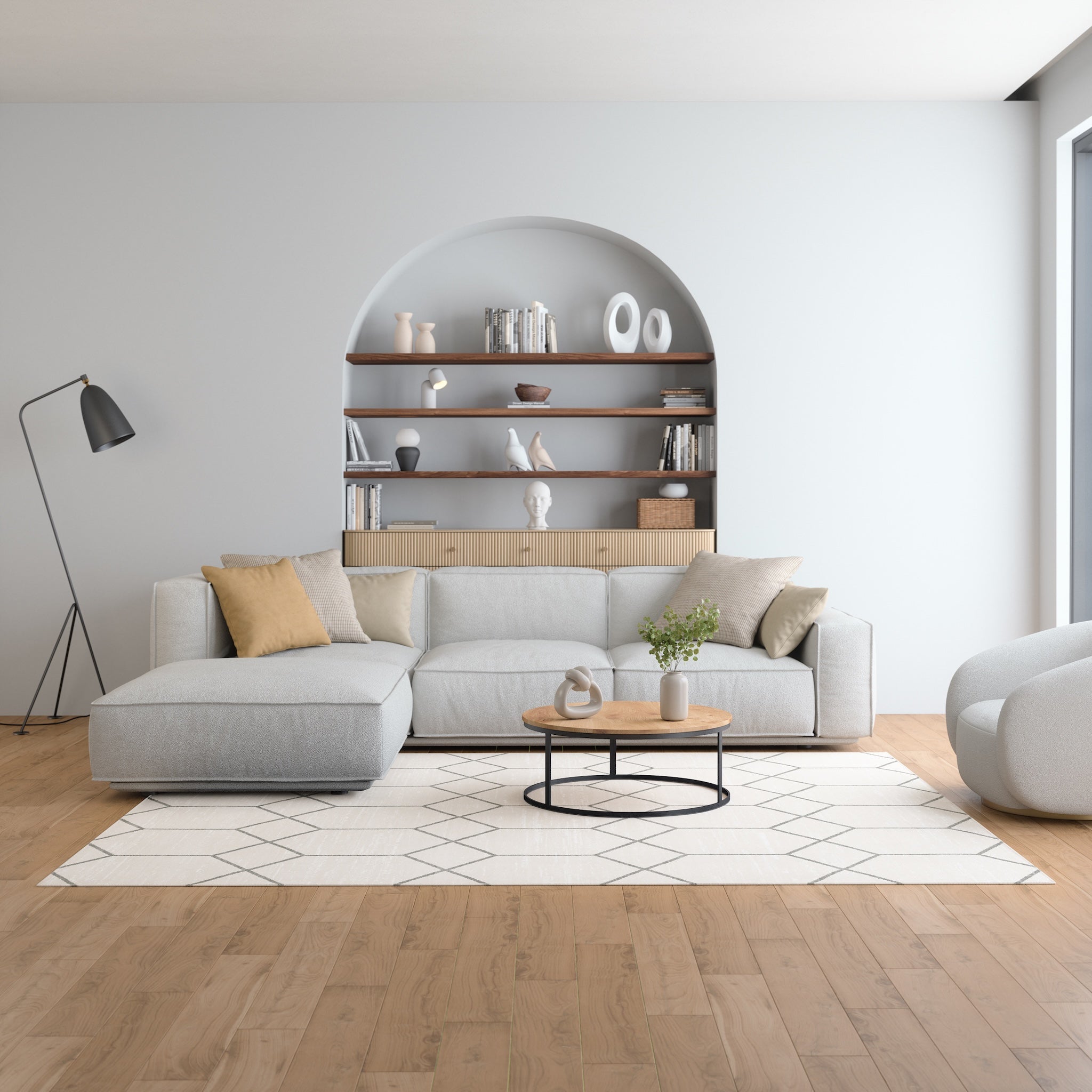 Easton Hexagonal Pattern Rug