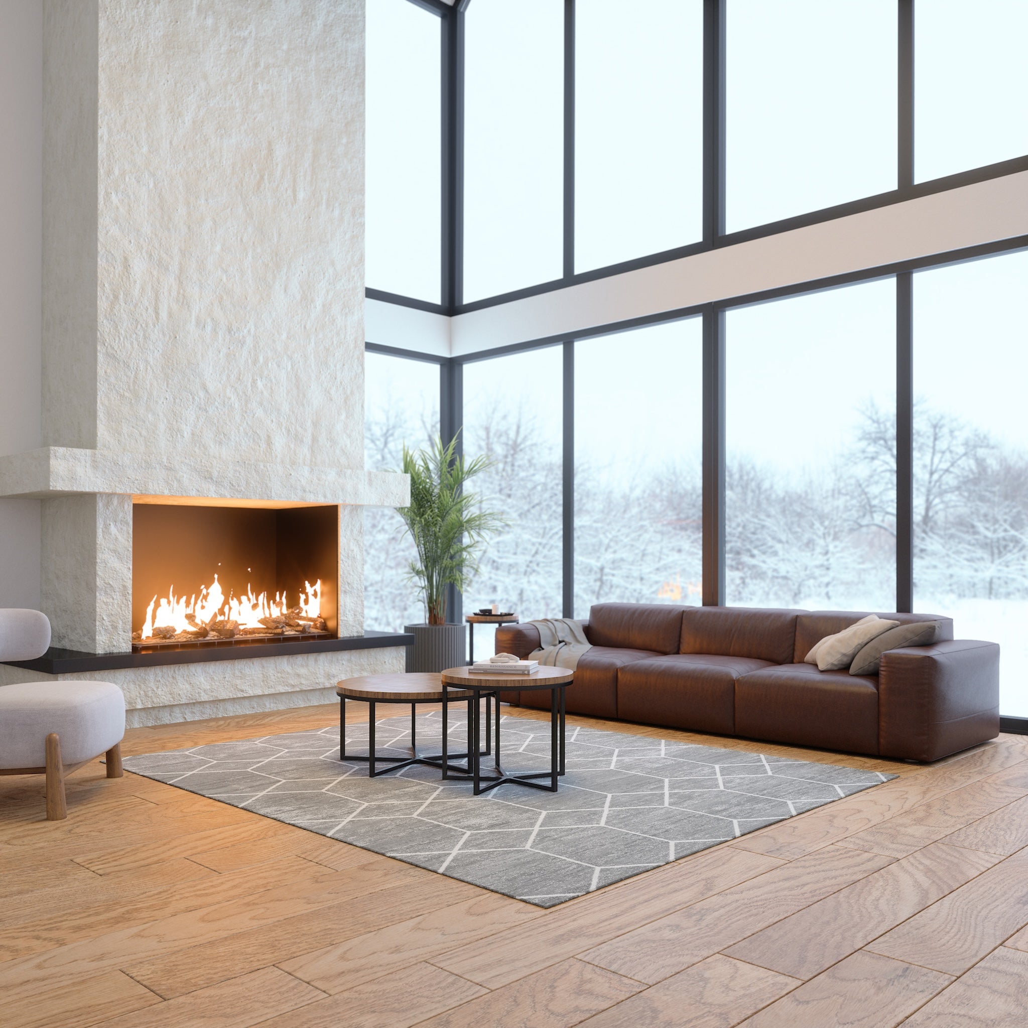 Easton Hexagonal Pattern Rug