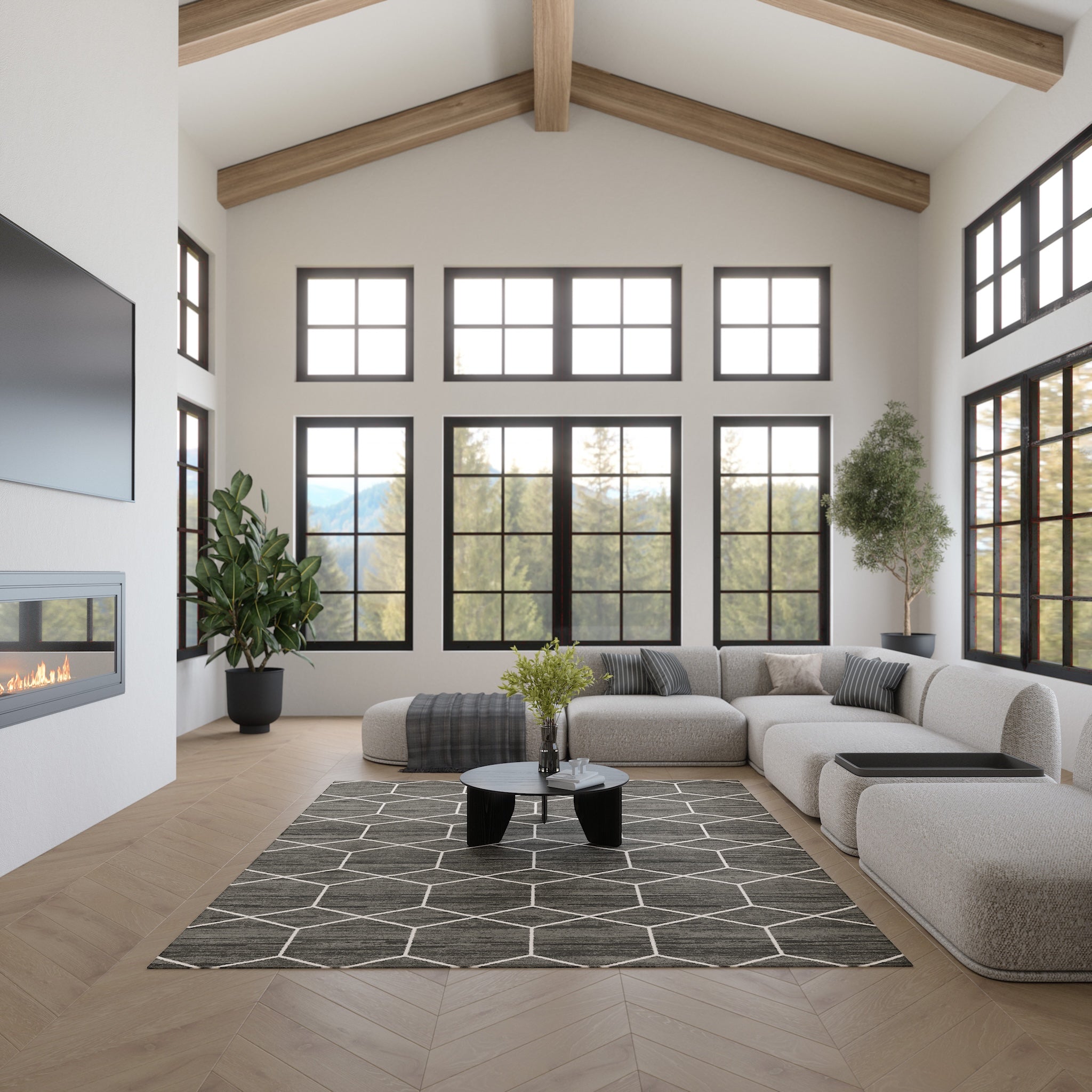 Easton Hexagonal Pattern Rug