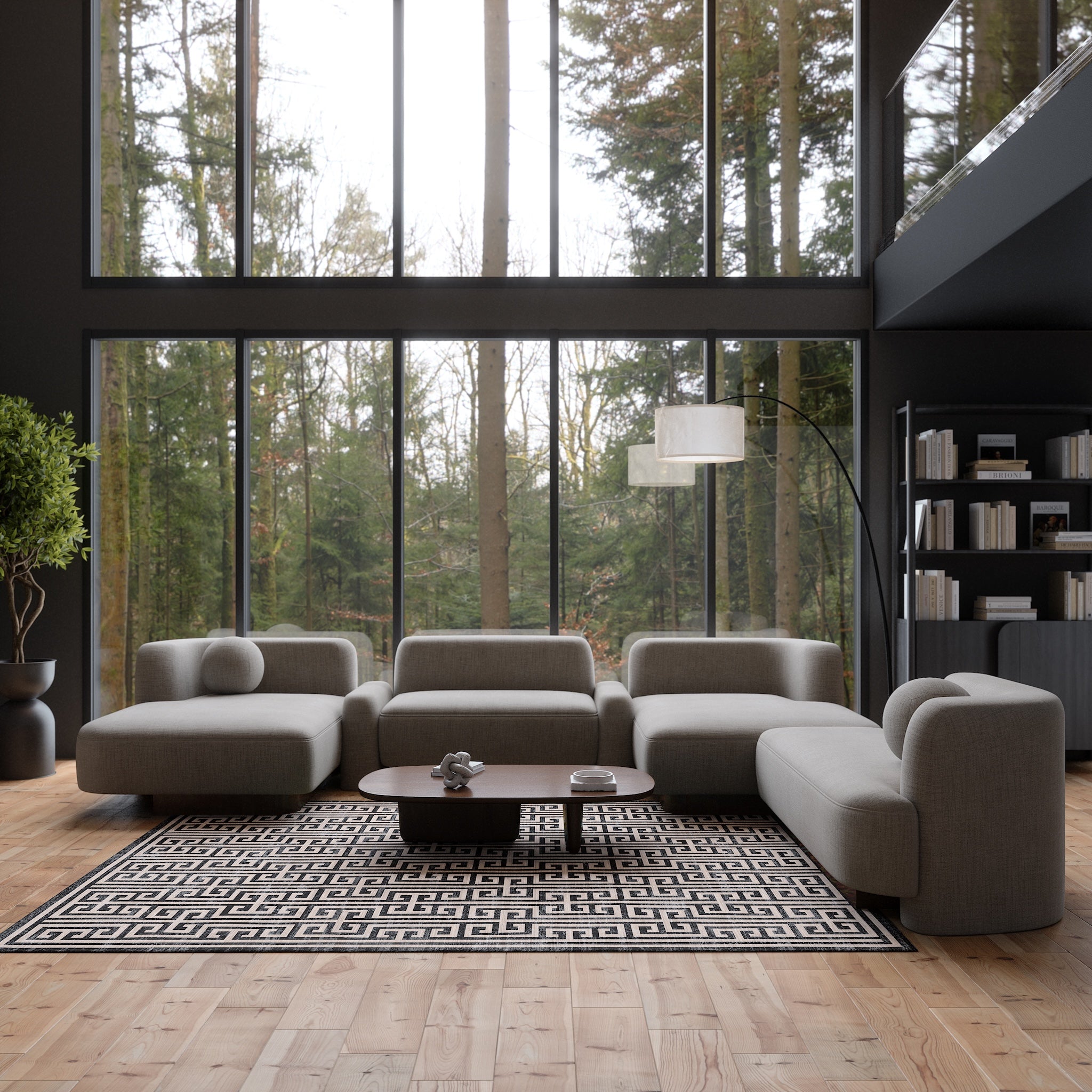 Enzo Modern Greek Key Rug