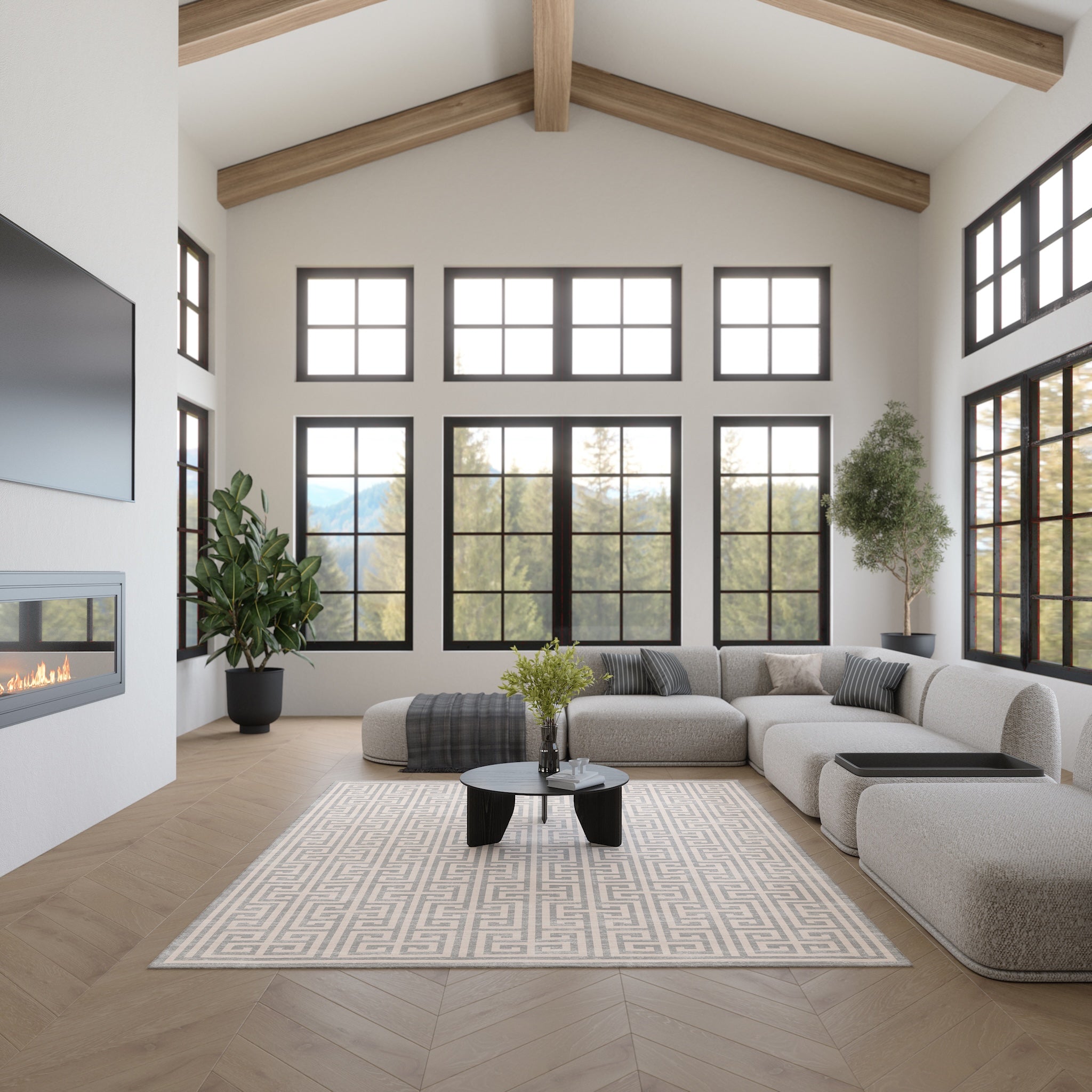 Enzo Modern Greek Key Rug