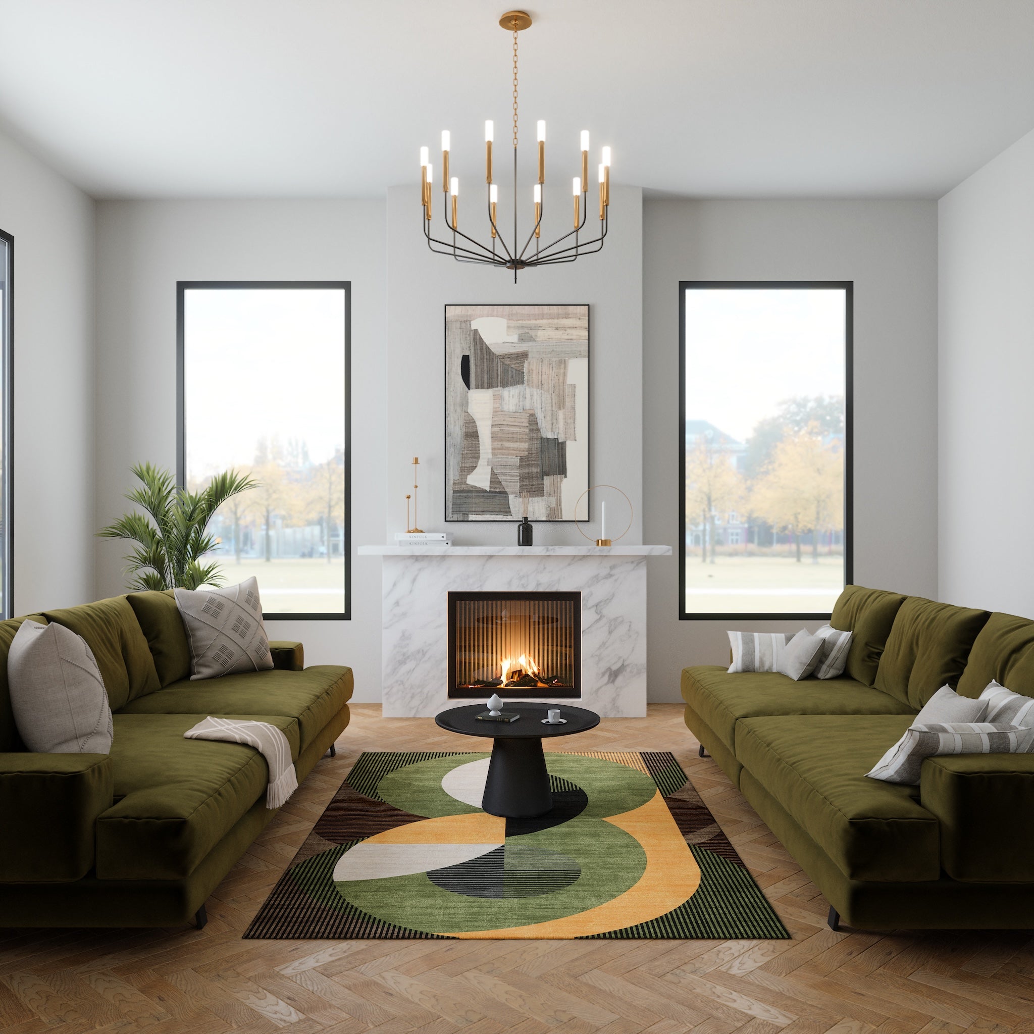 Iver Abstract Geometrisch Vloerkleed