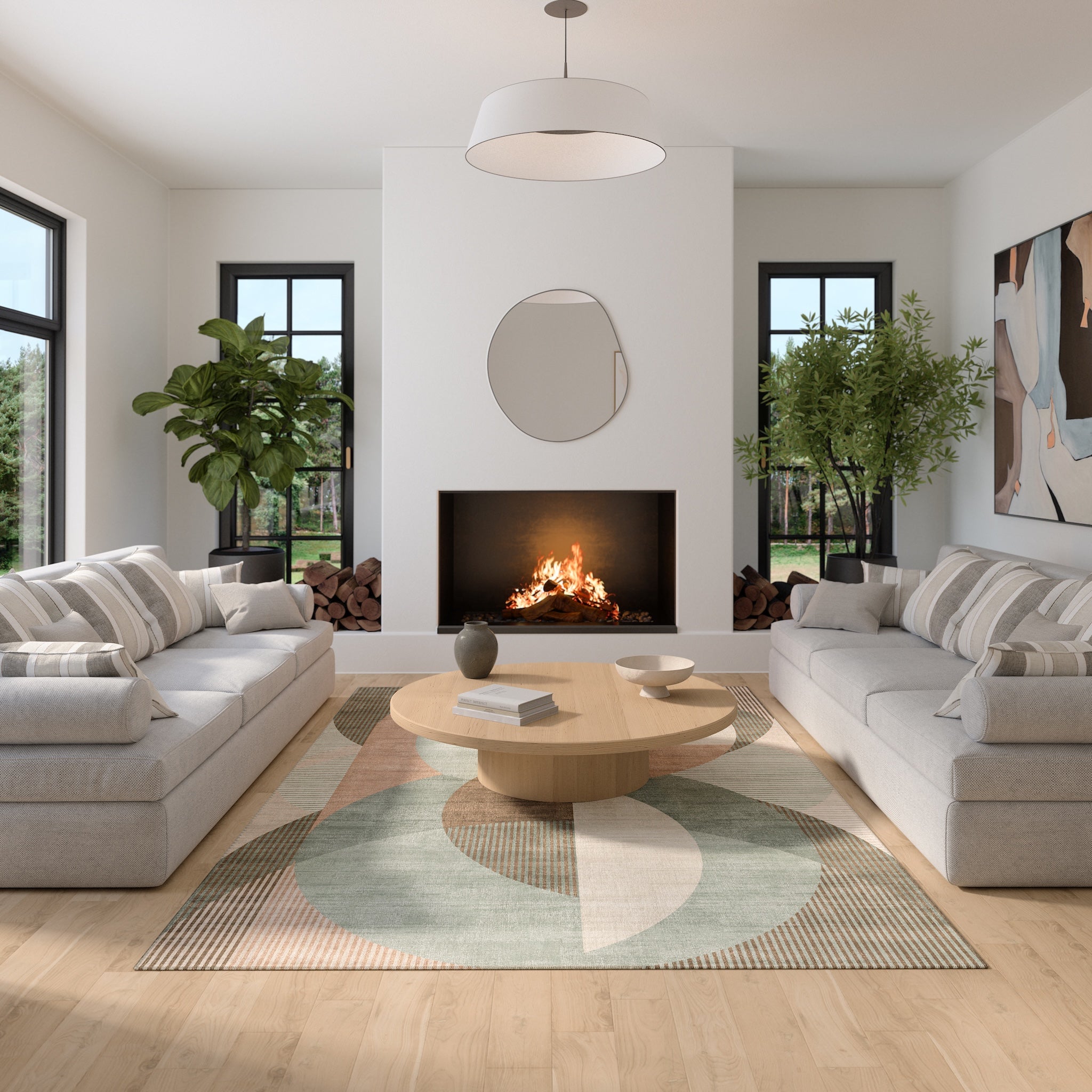 Iver Abstract Geometric Rug