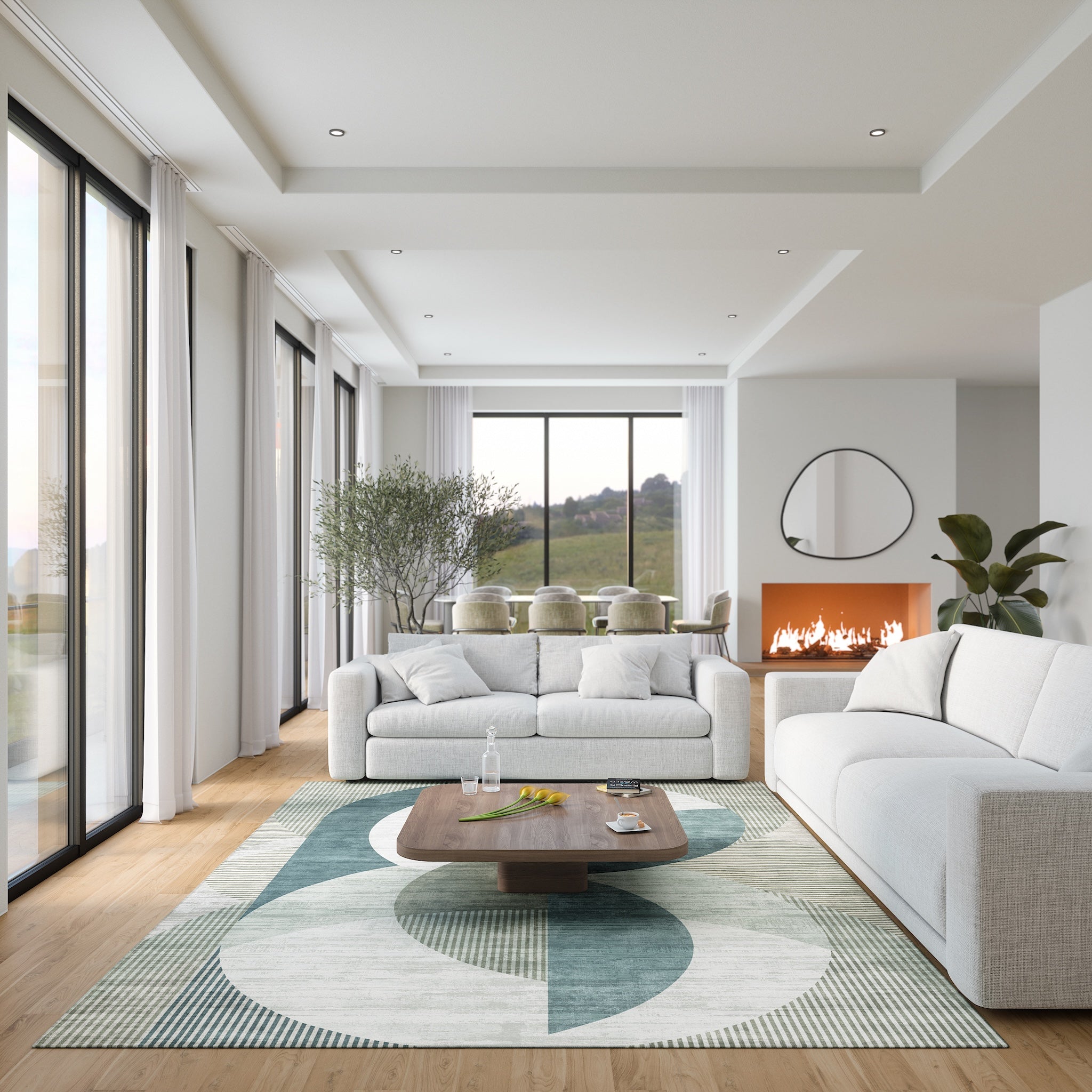 Iver Abstract Geometric Rug
