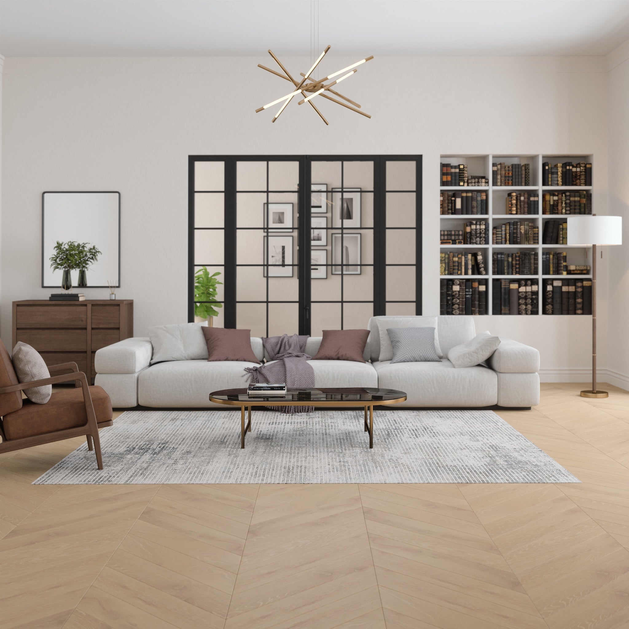 Lea Distressed Linear Rug