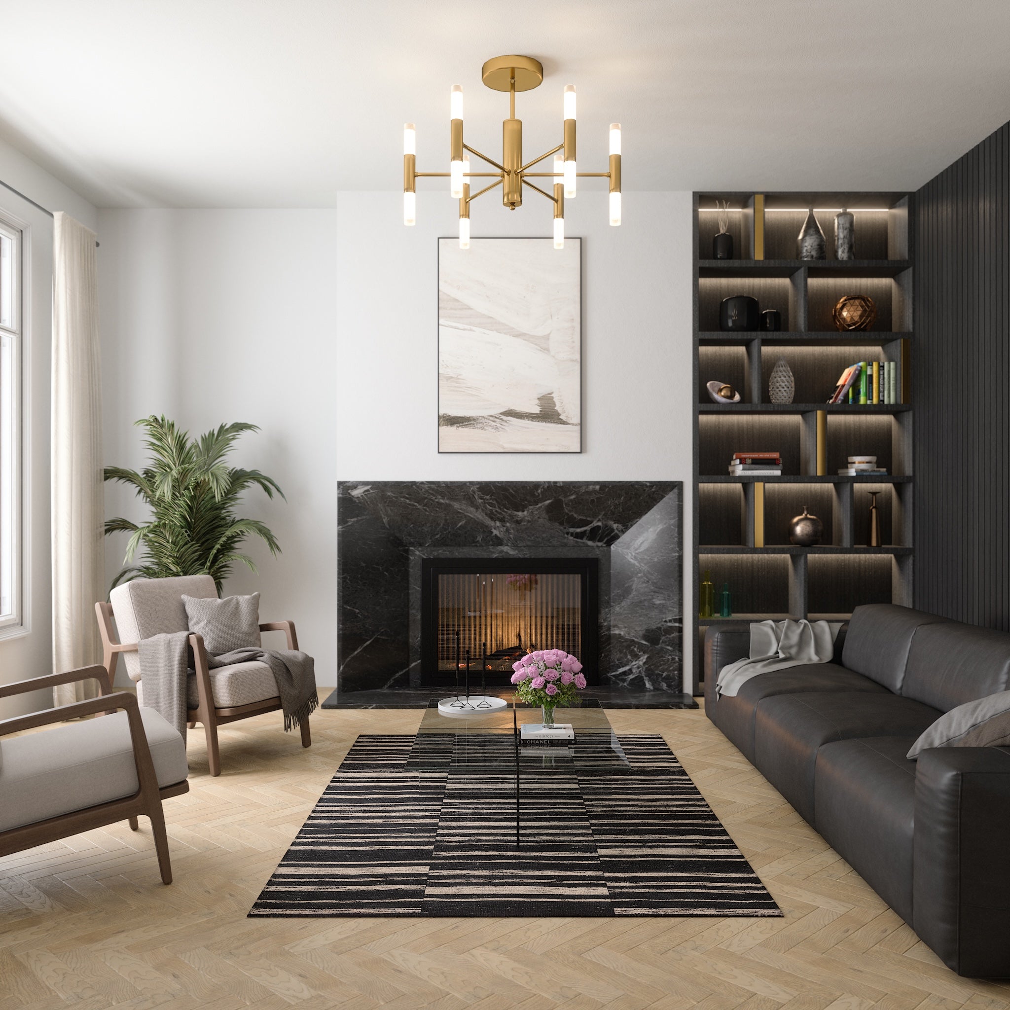 Remi Alfombra Moderna a Rayas