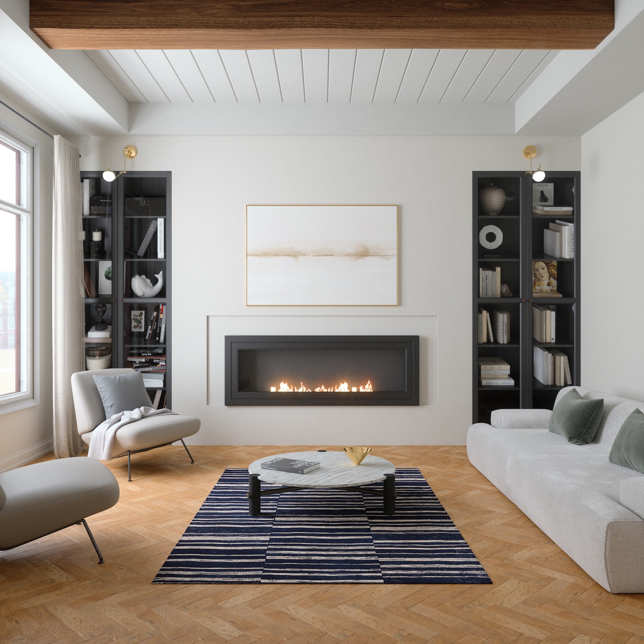 Remi Alfombra Moderna a Rayas