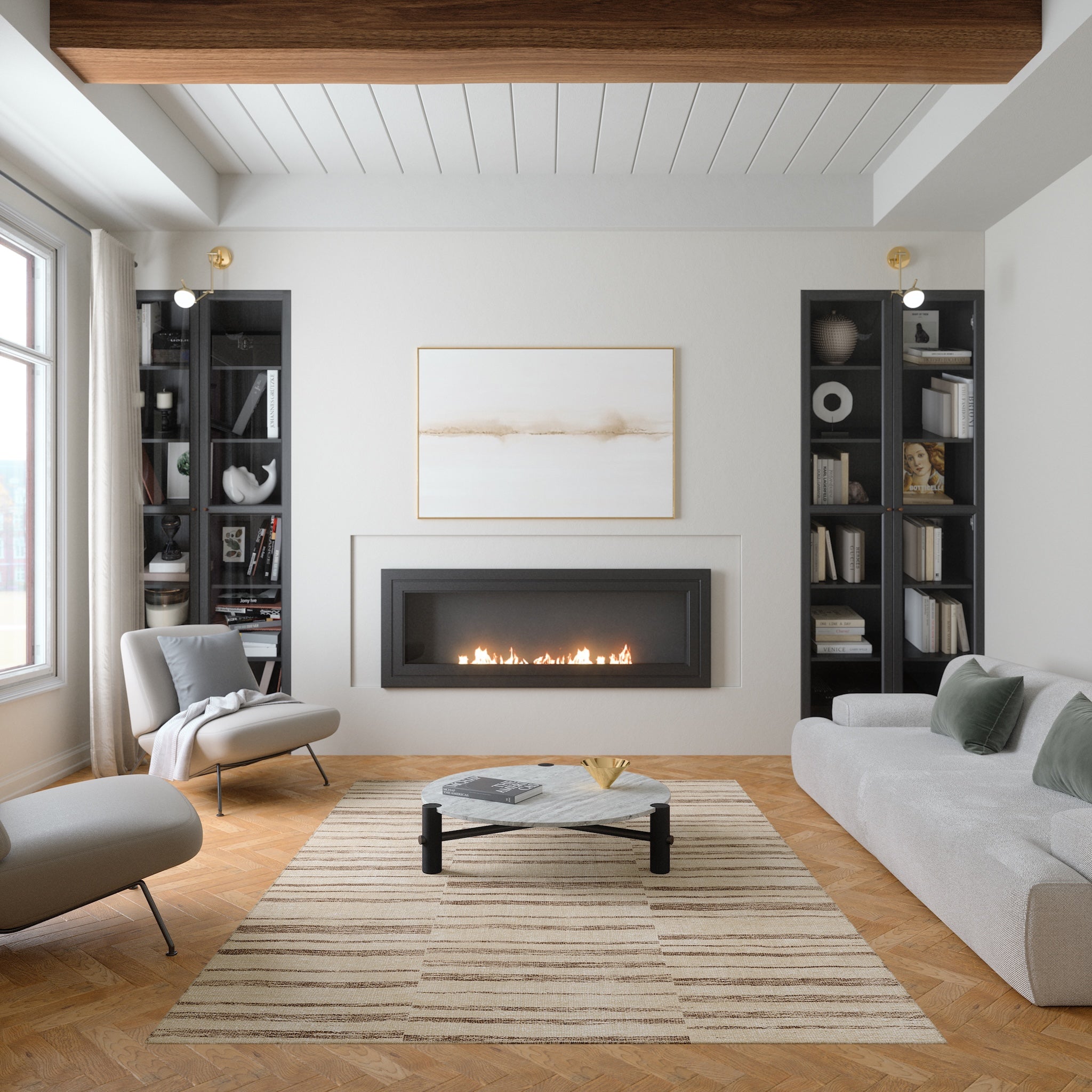 Remi Alfombra Moderna a Rayas