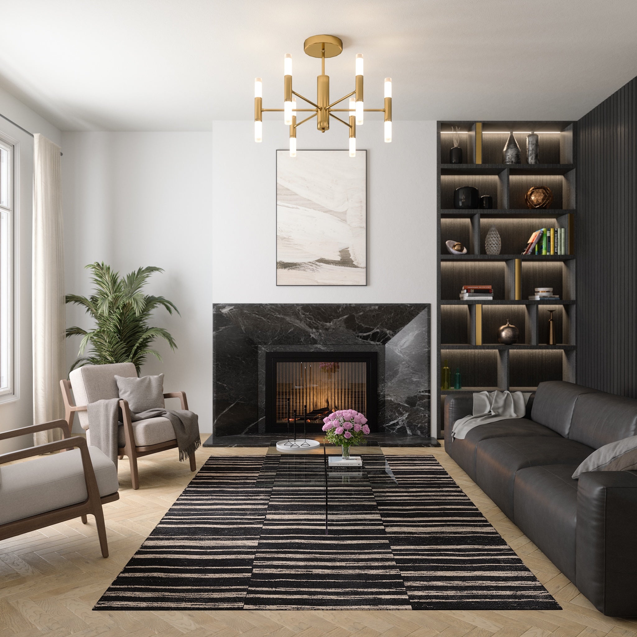 Remi Alfombra Moderna a Rayas