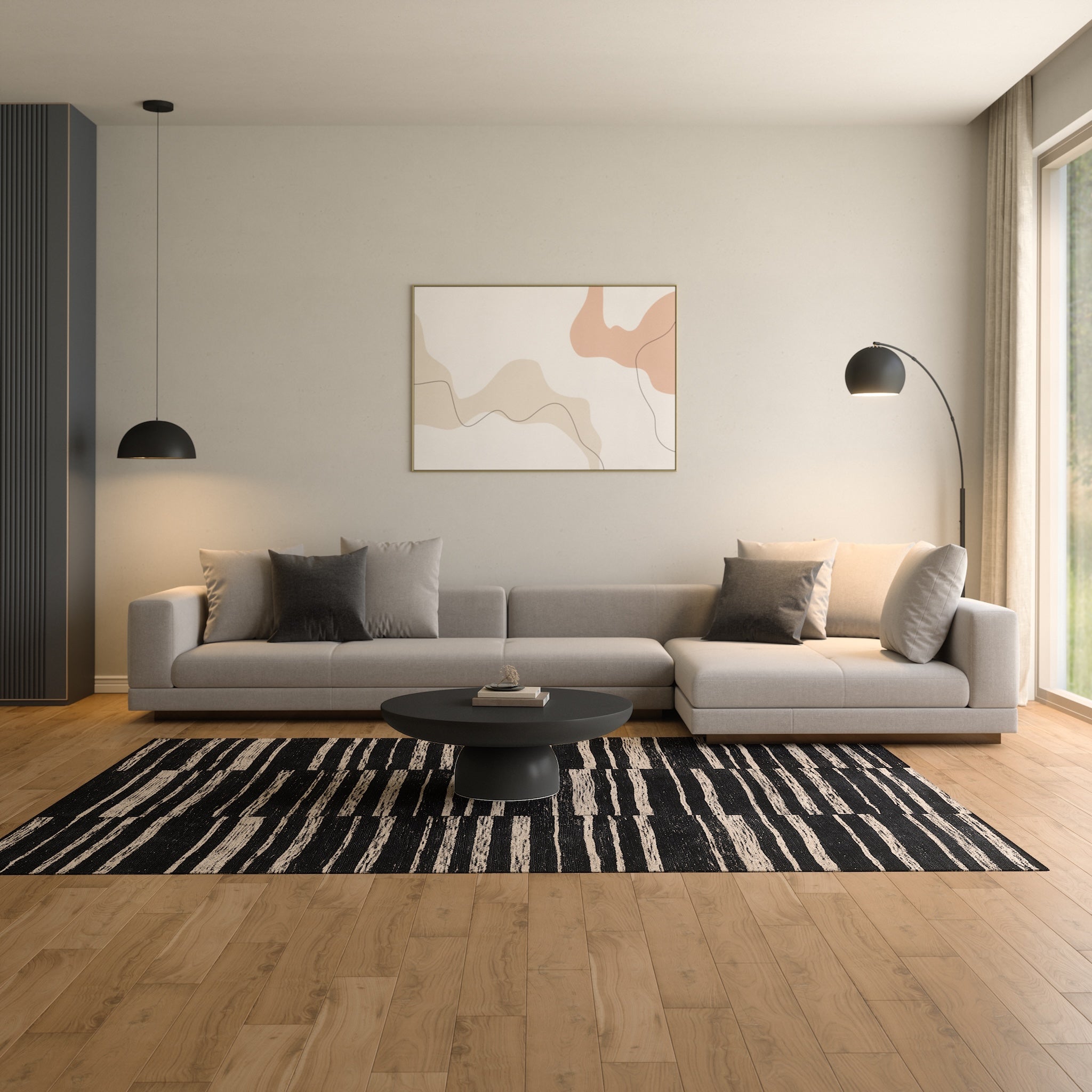 Remi Alfombra Moderna a Rayas