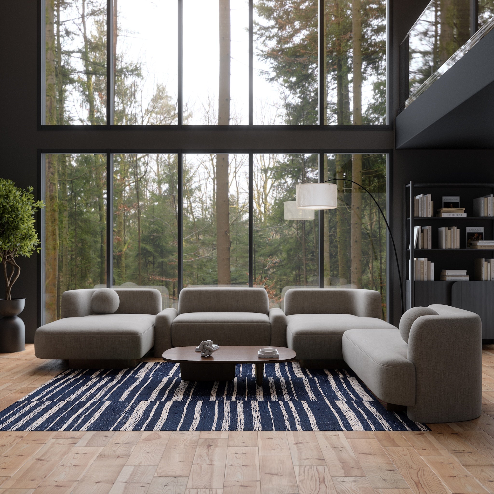 Remi Alfombra Moderna a Rayas