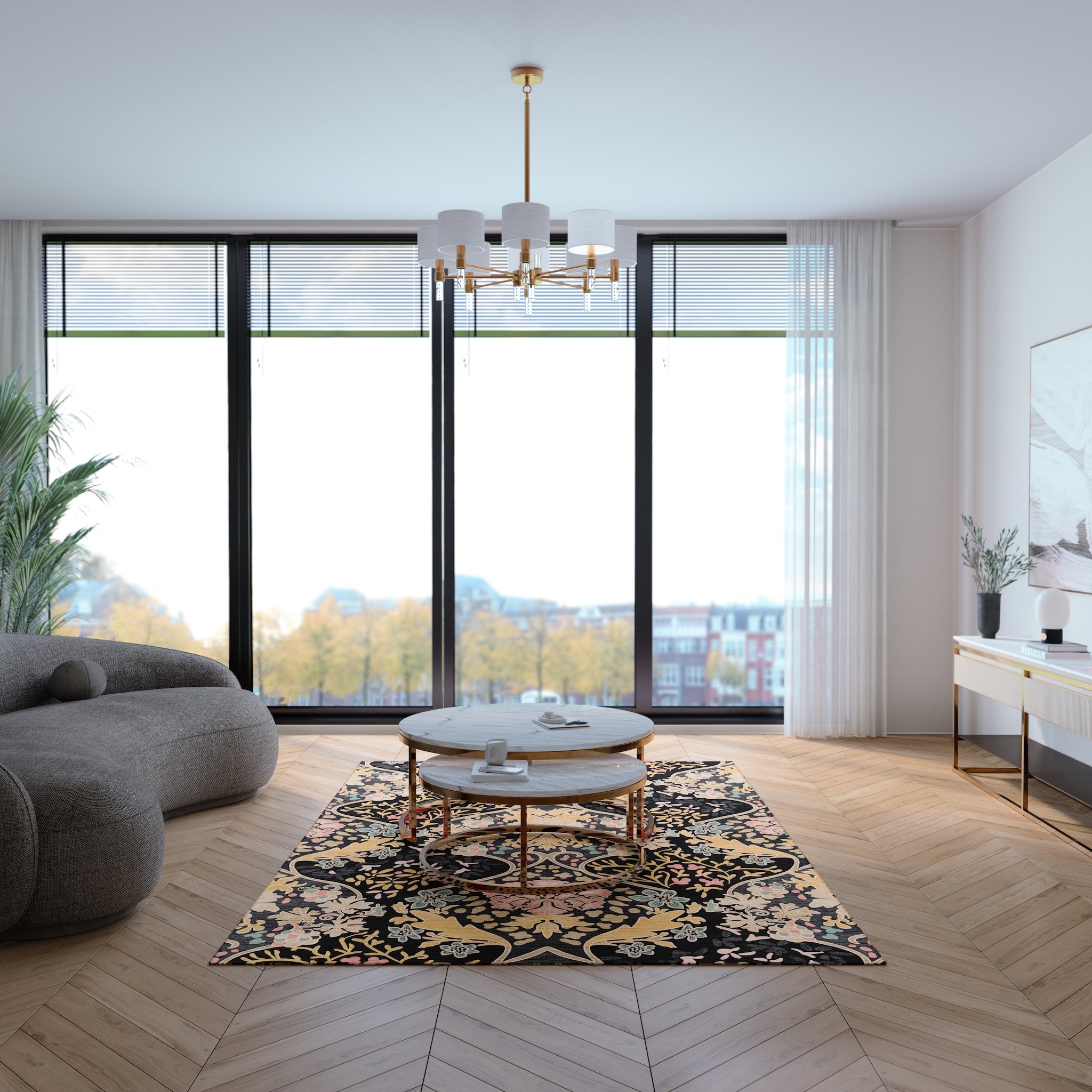 Ivy Floral Ornamental Design Rug