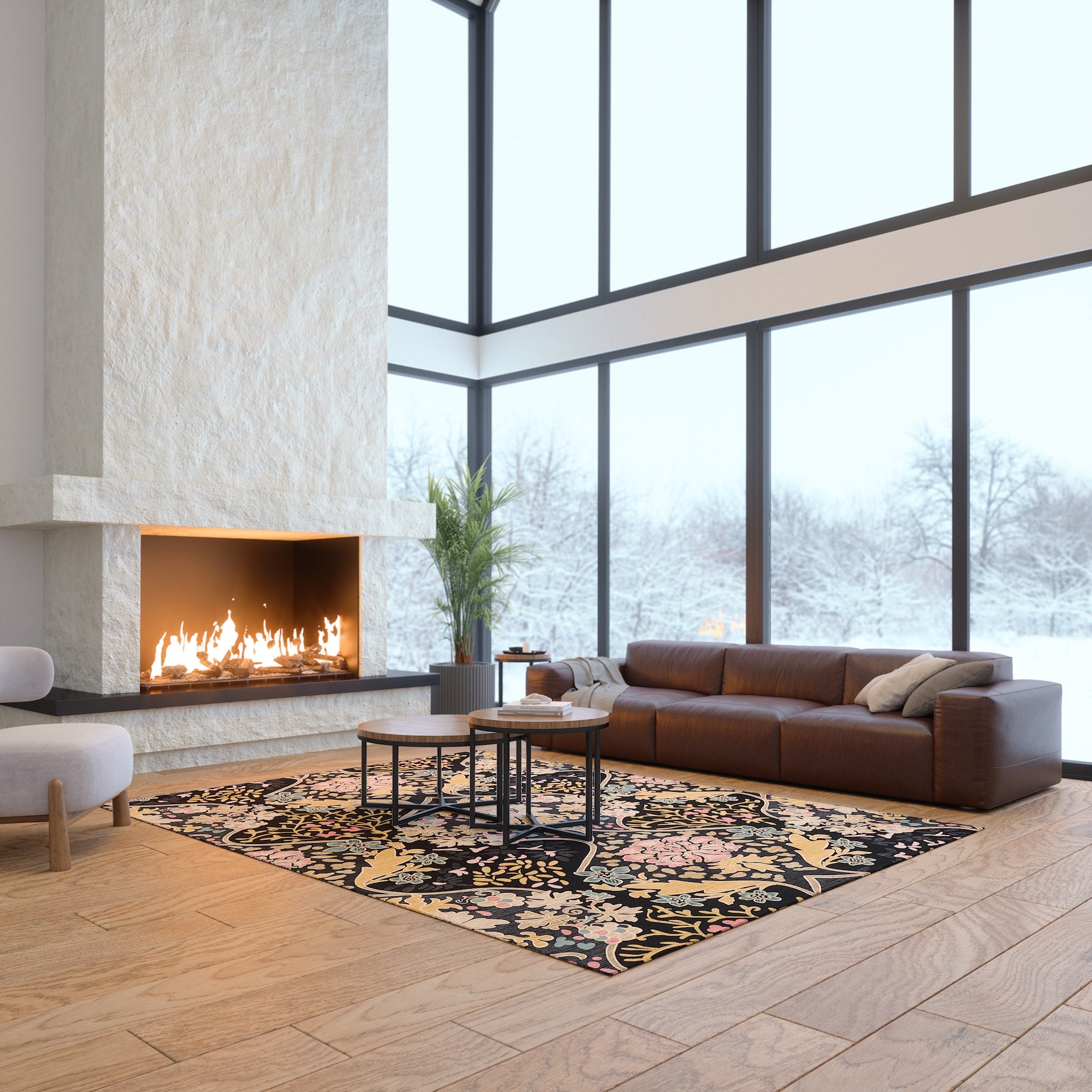 Ivy Floral Ornamental Design Rug