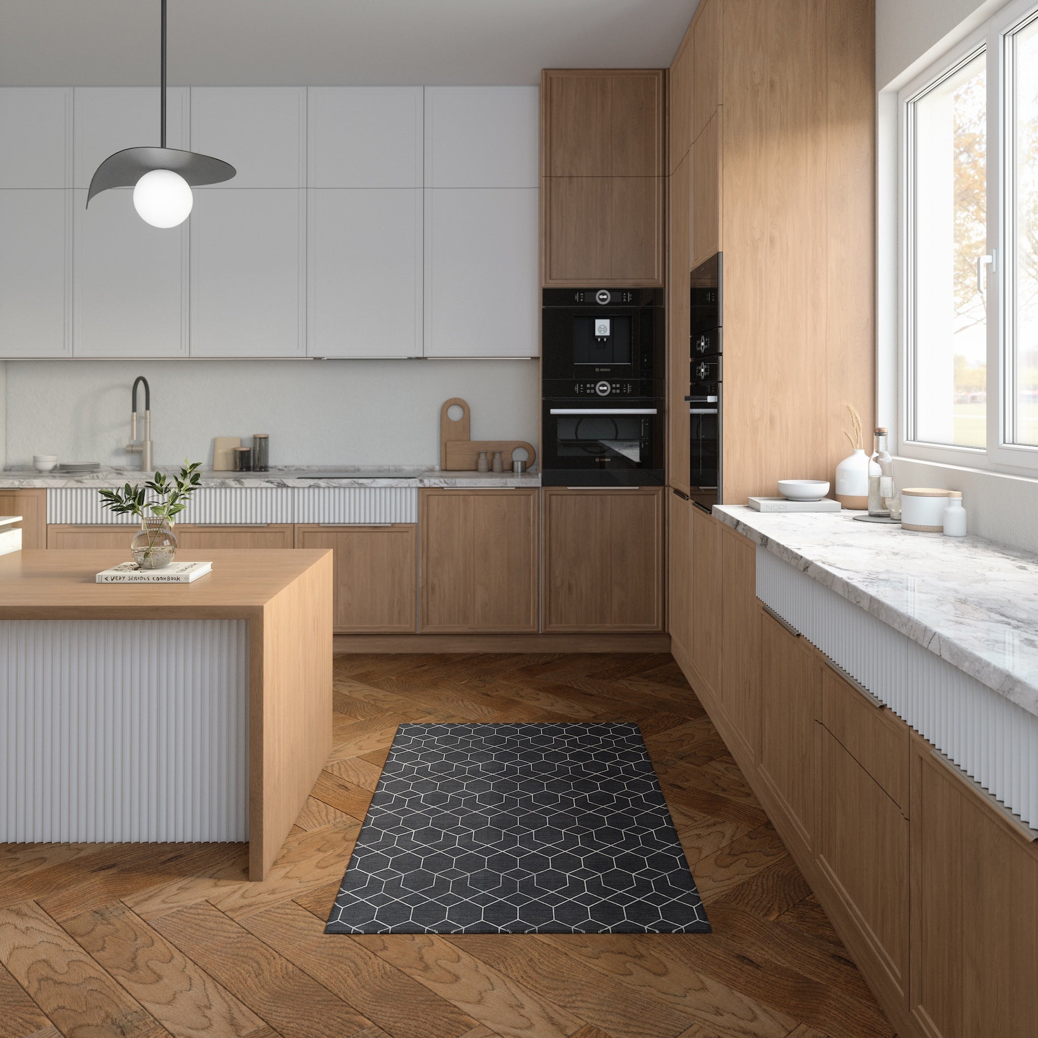 Bria Modern Hexagonal Design Rug