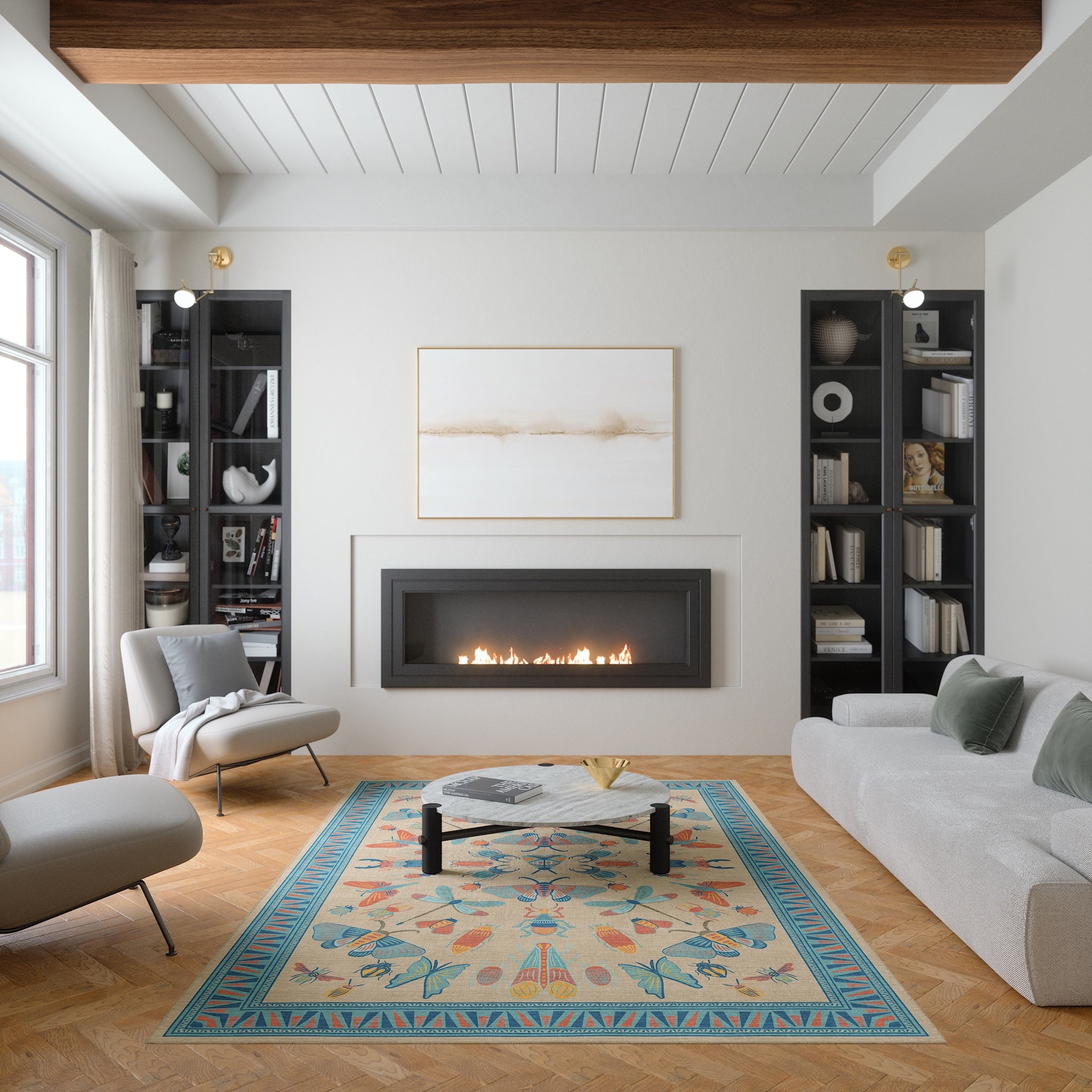 Thalia Eklektiškas Vabzdžių Motyvo Kilimas