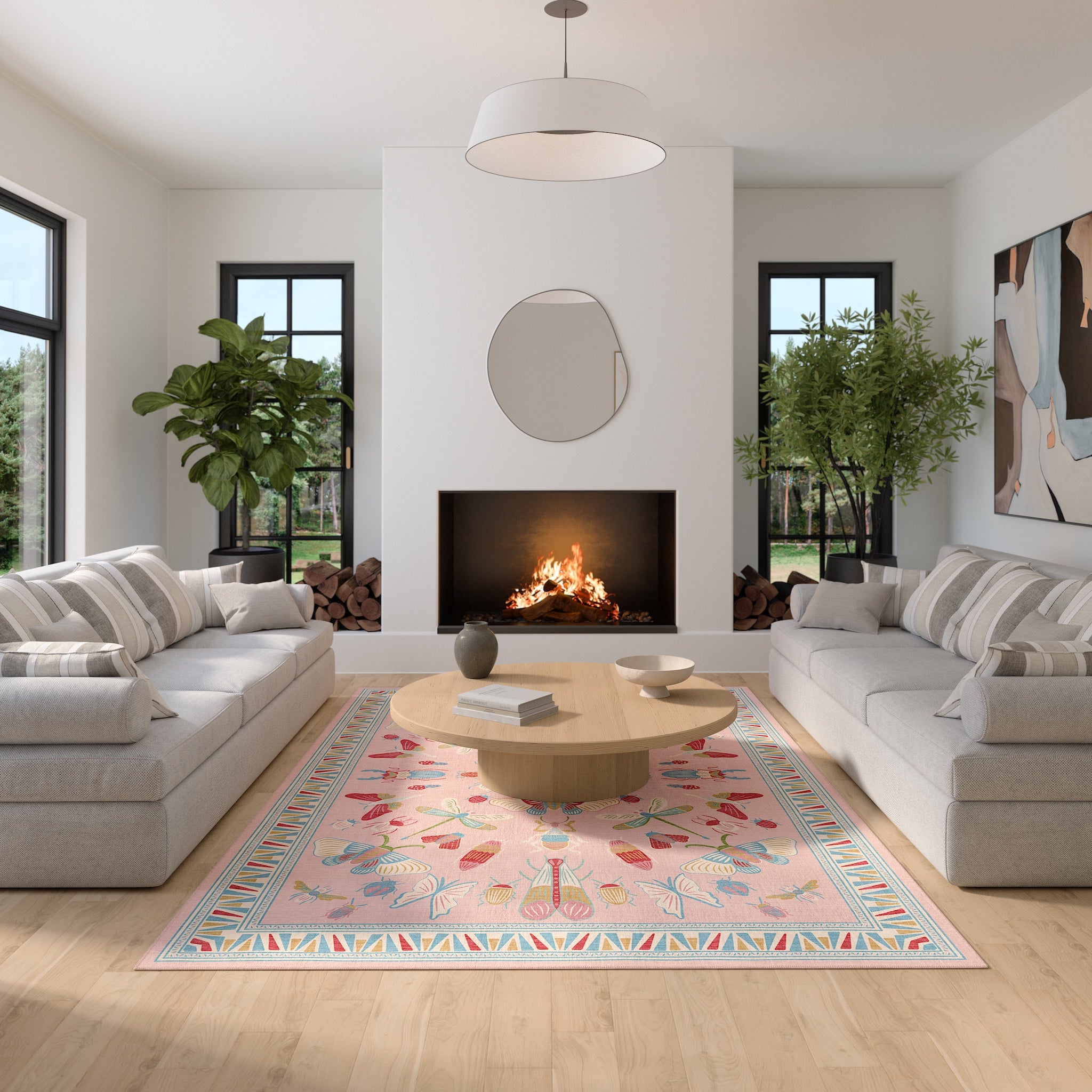 Thalia Eklektiškas Vabzdžių Motyvo Kilimas