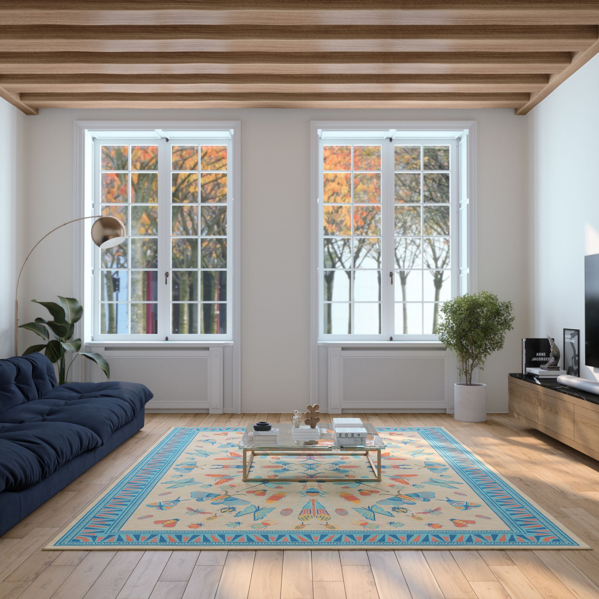 Thalia Eklektiškas Vabzdžių Motyvo Kilimas