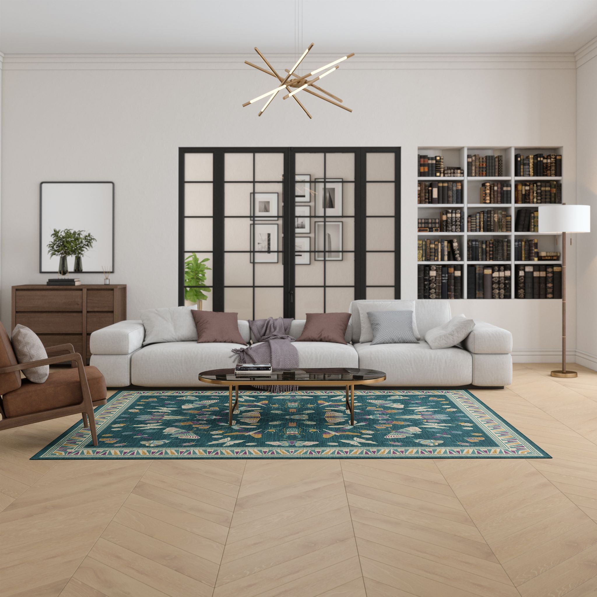 Thalia Eklektiškas Vabzdžių Motyvo Kilimas