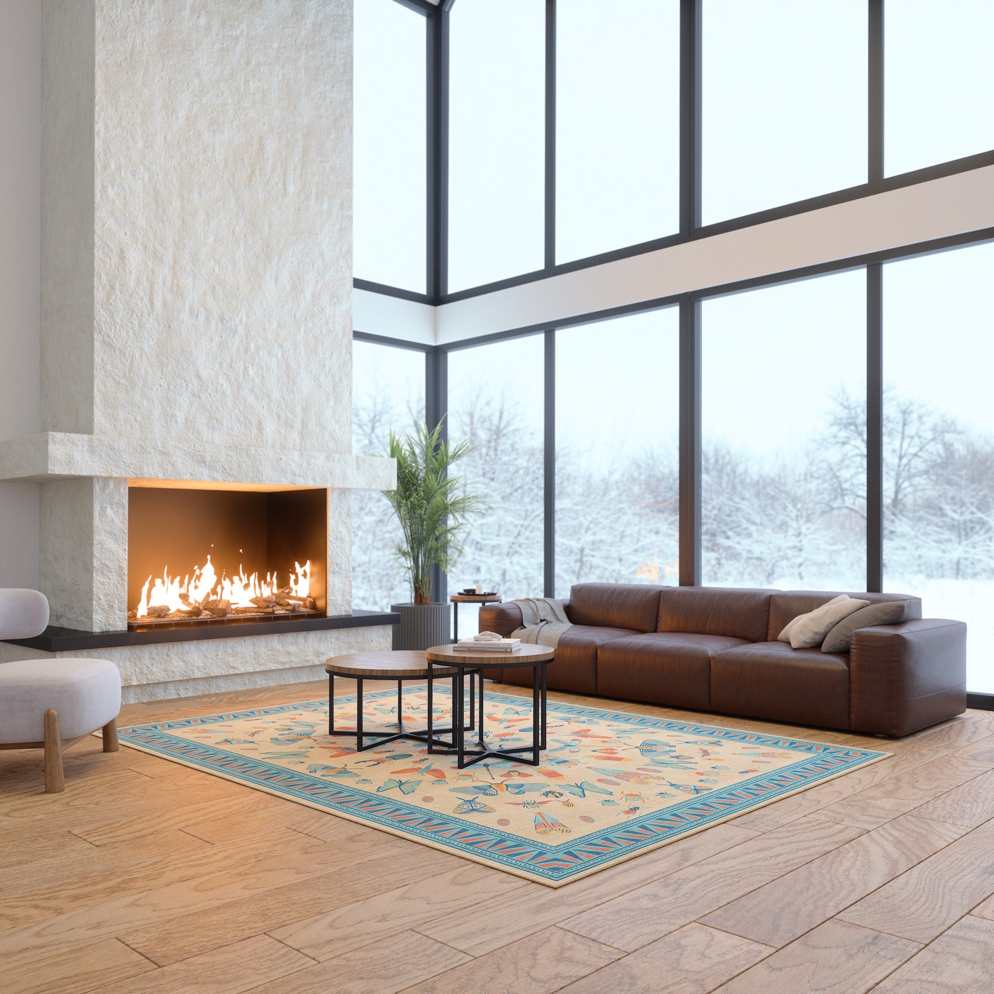 Thalia Eklektiškas Vabzdžių Motyvo Kilimas