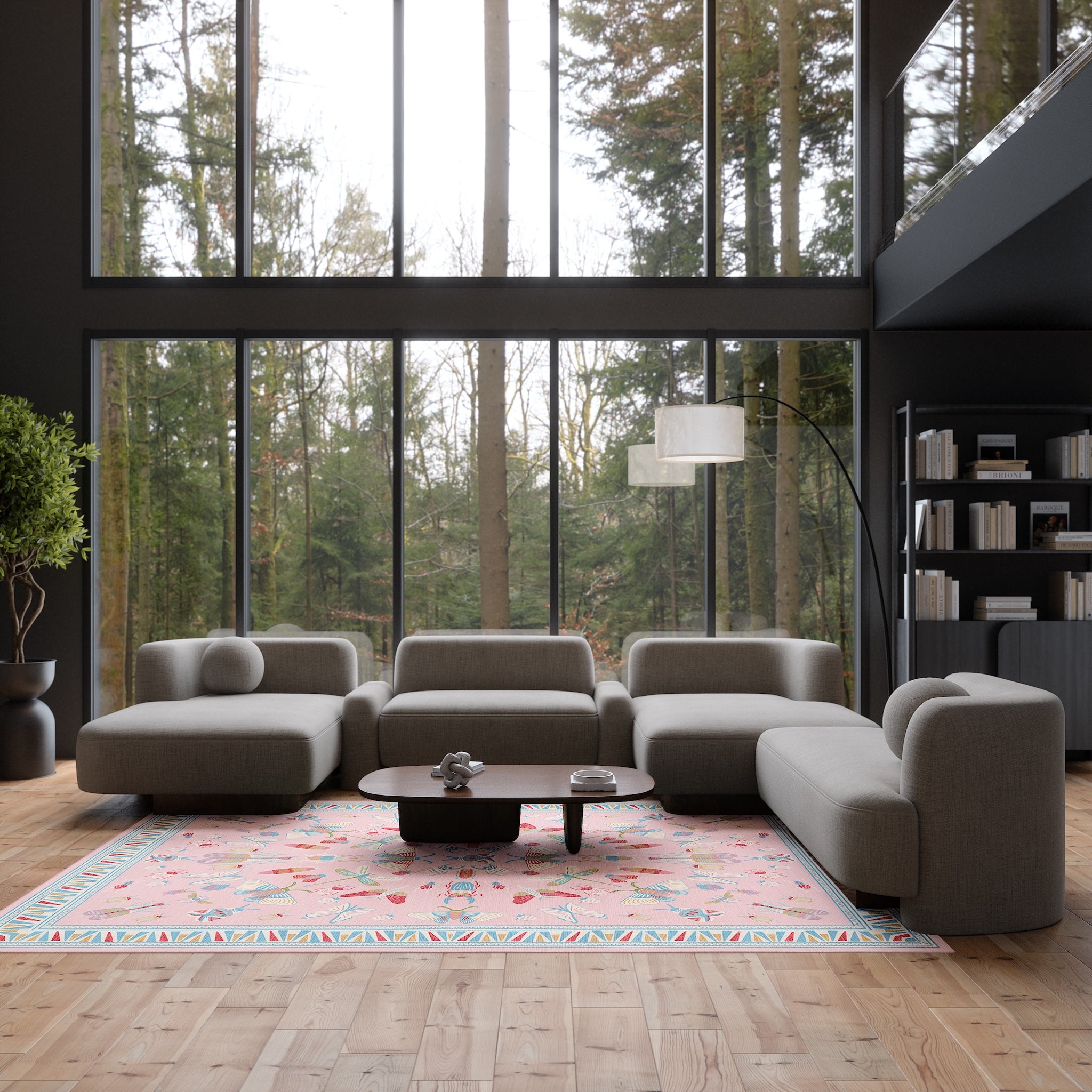 Thalia Eklektiškas Vabzdžių Motyvo Kilimas