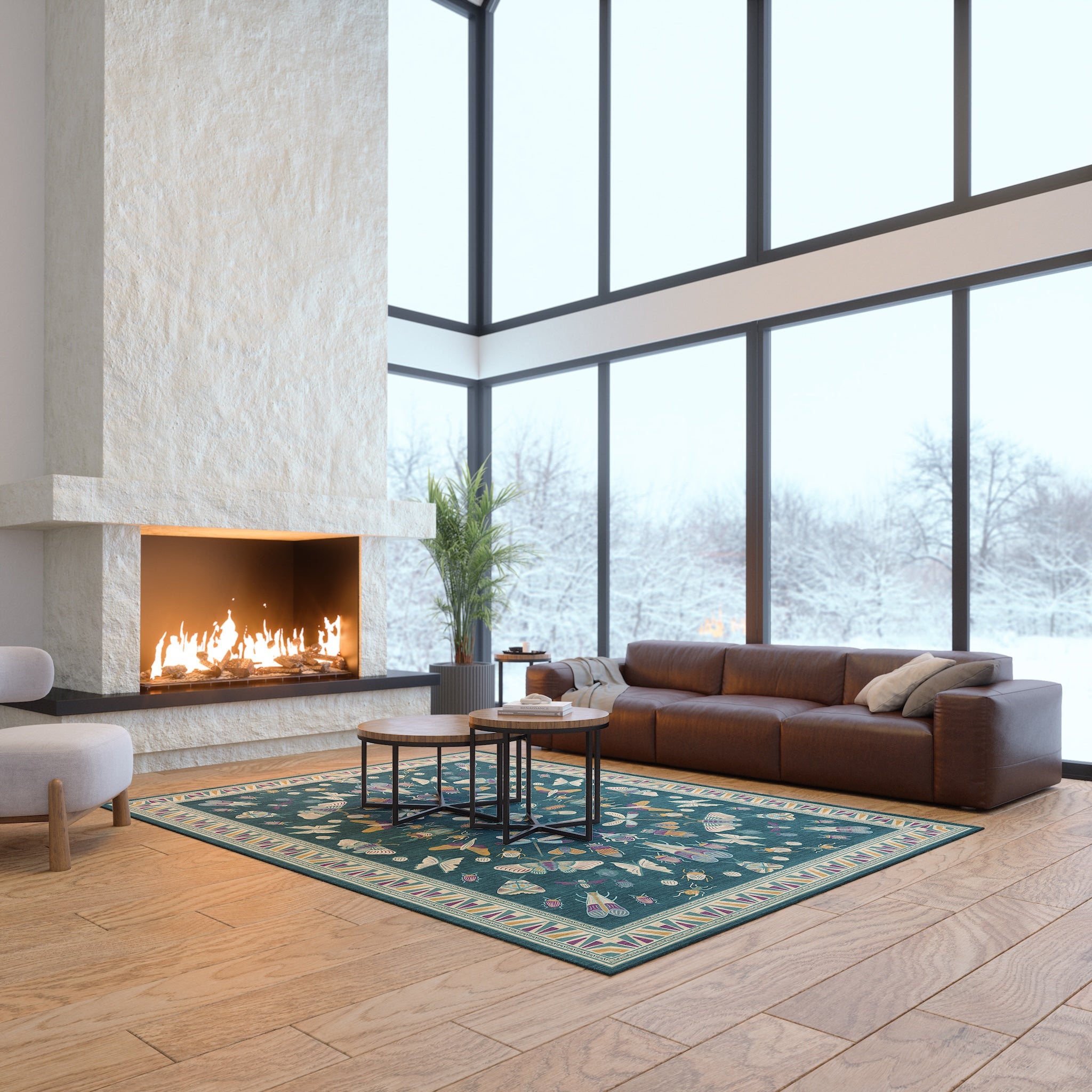 Thalia Eklektiškas Vabzdžių Motyvo Kilimas