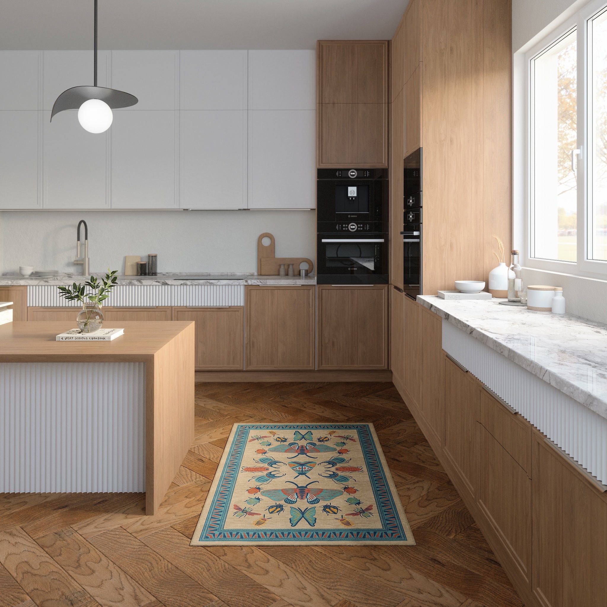 Thalia Eklektiškas Vabzdžių Motyvo Kilimas