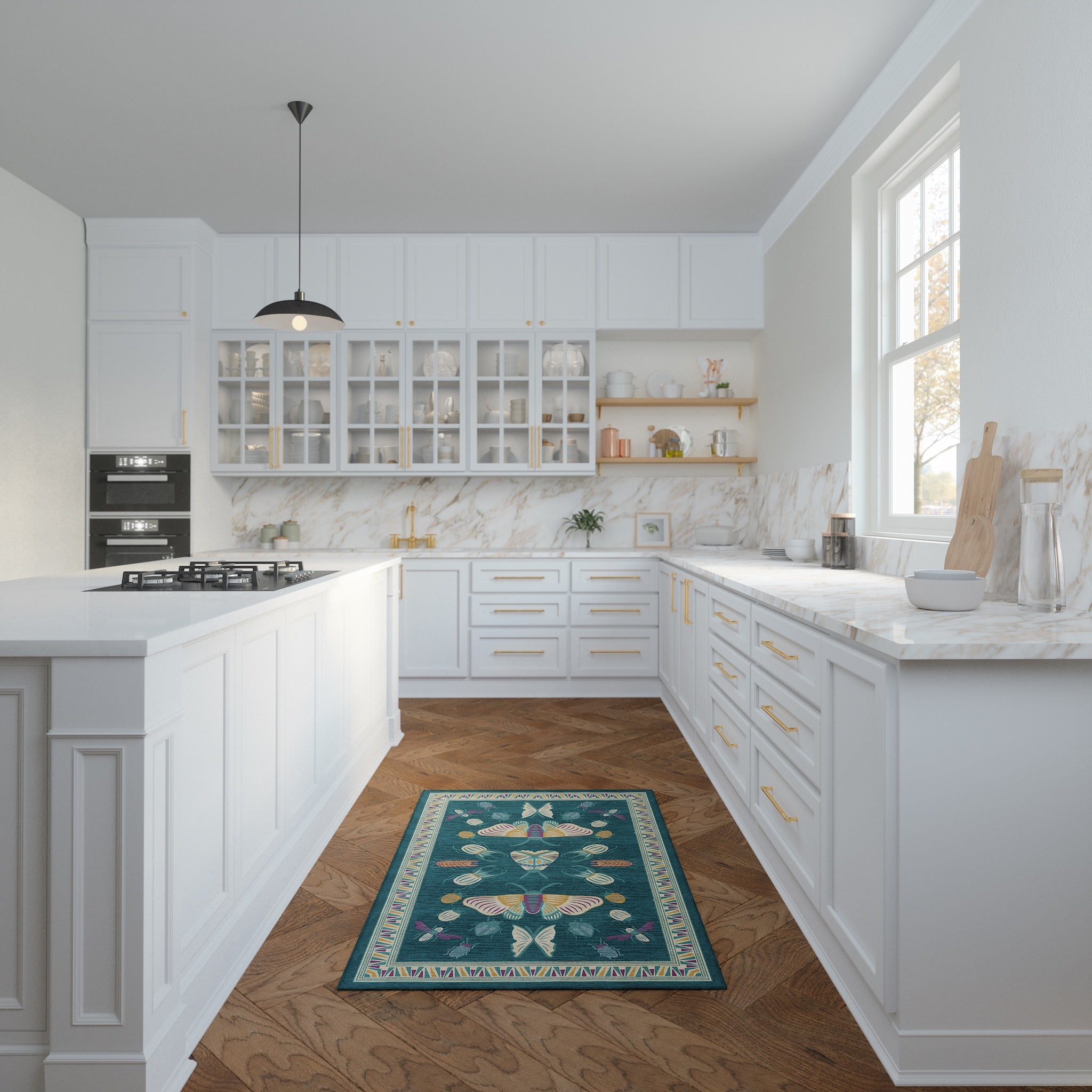 Thalia Eklektiškas Vabzdžių Motyvo Kilimas