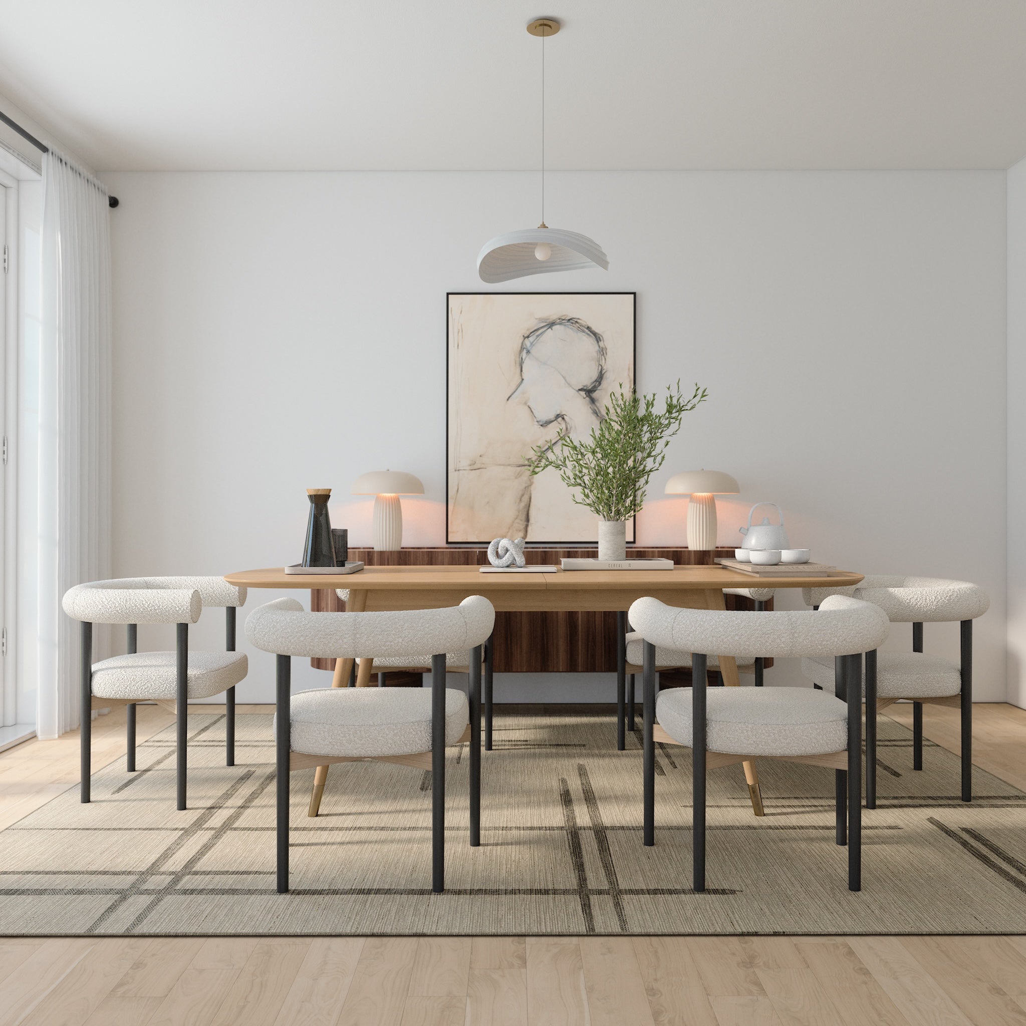 Sage Alfombra de Diseño Lineal Abstracto