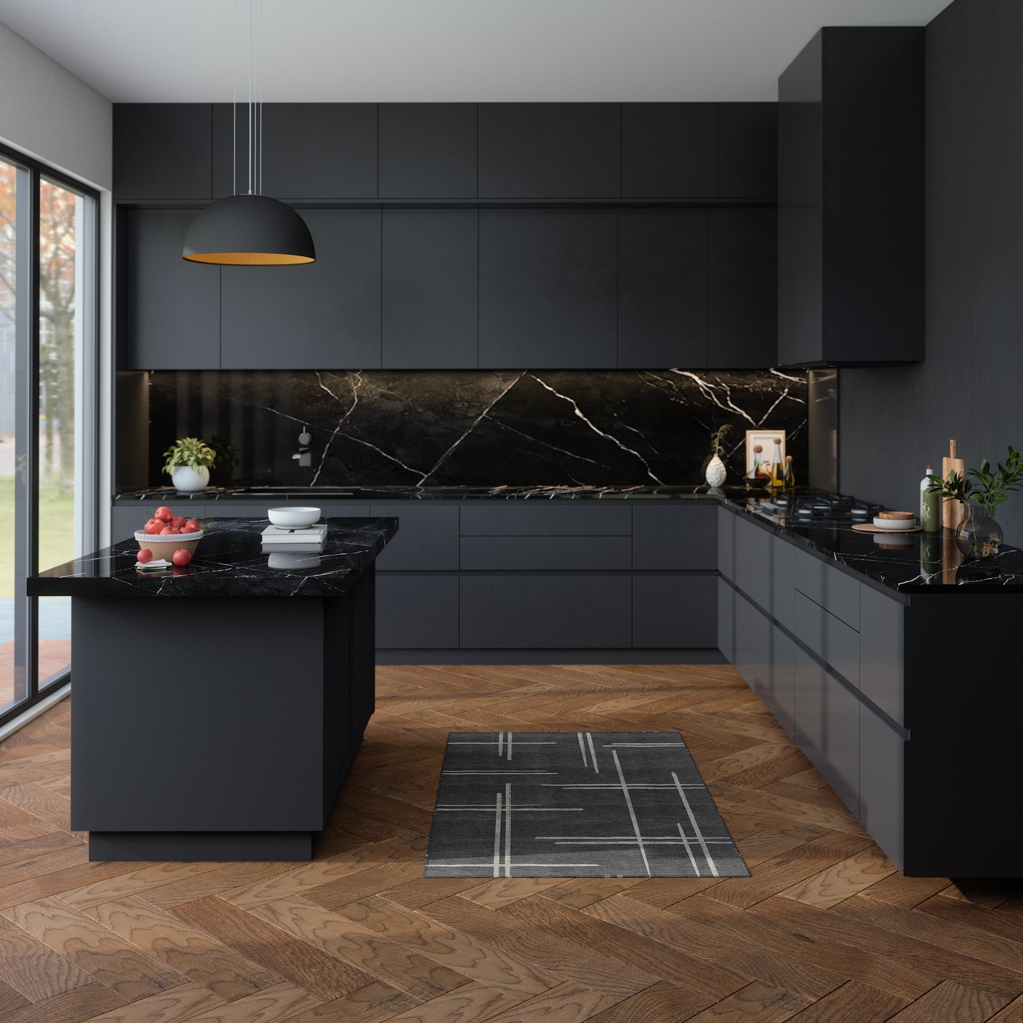 Sage Alfombra de Diseño Lineal Abstracto