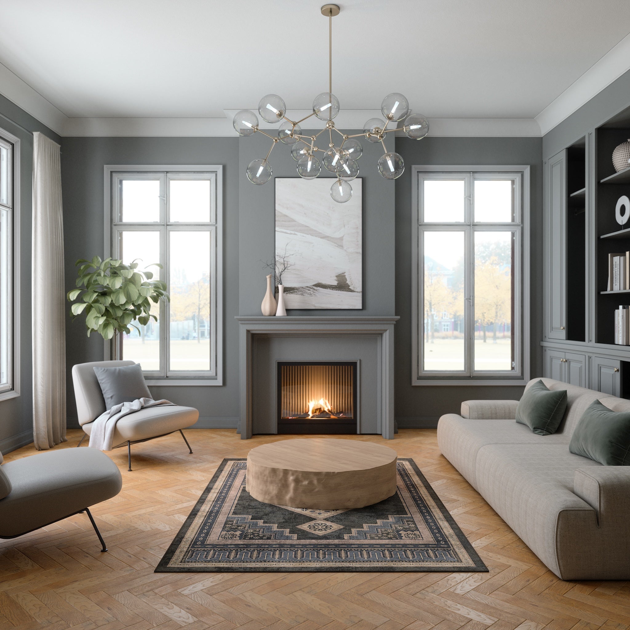 Selene Geometric Diamond Rug