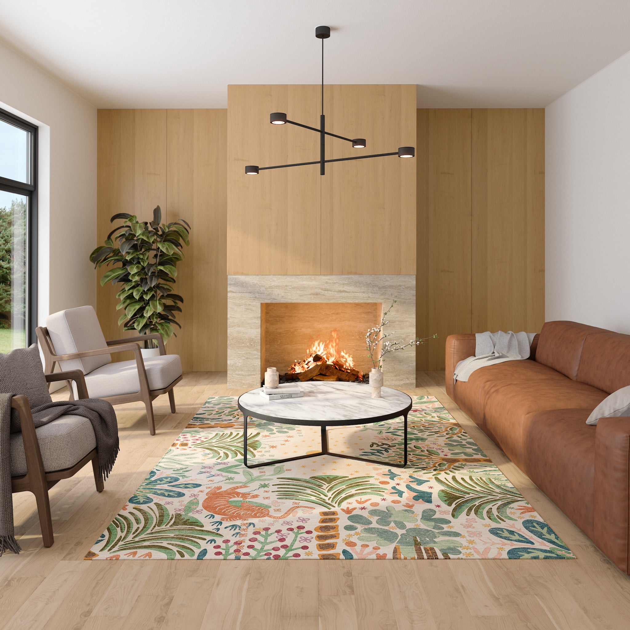 Liora Tapis D'Inspiration Naturelle Forestière