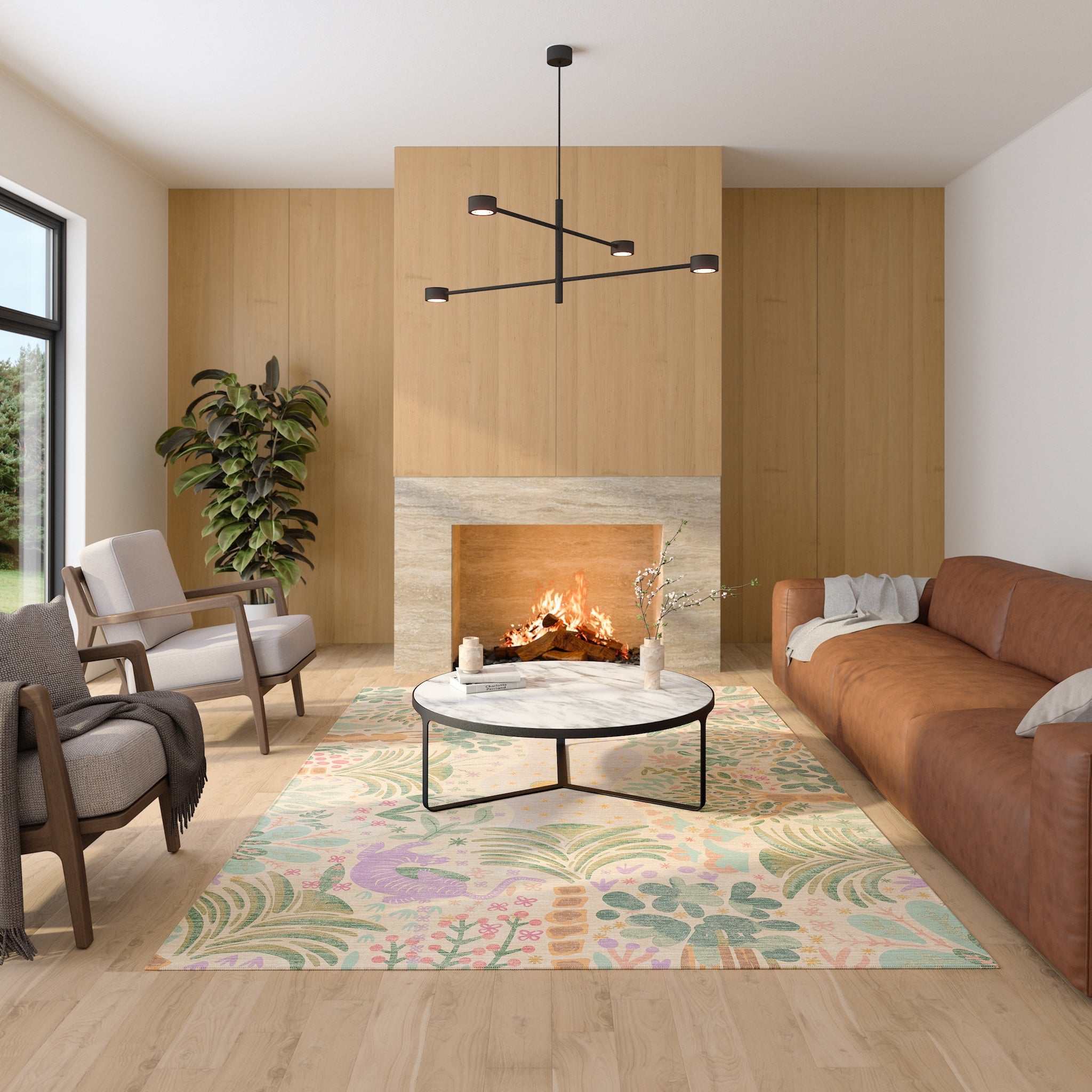 Liora Tapis D'Inspiration Naturelle Forestière