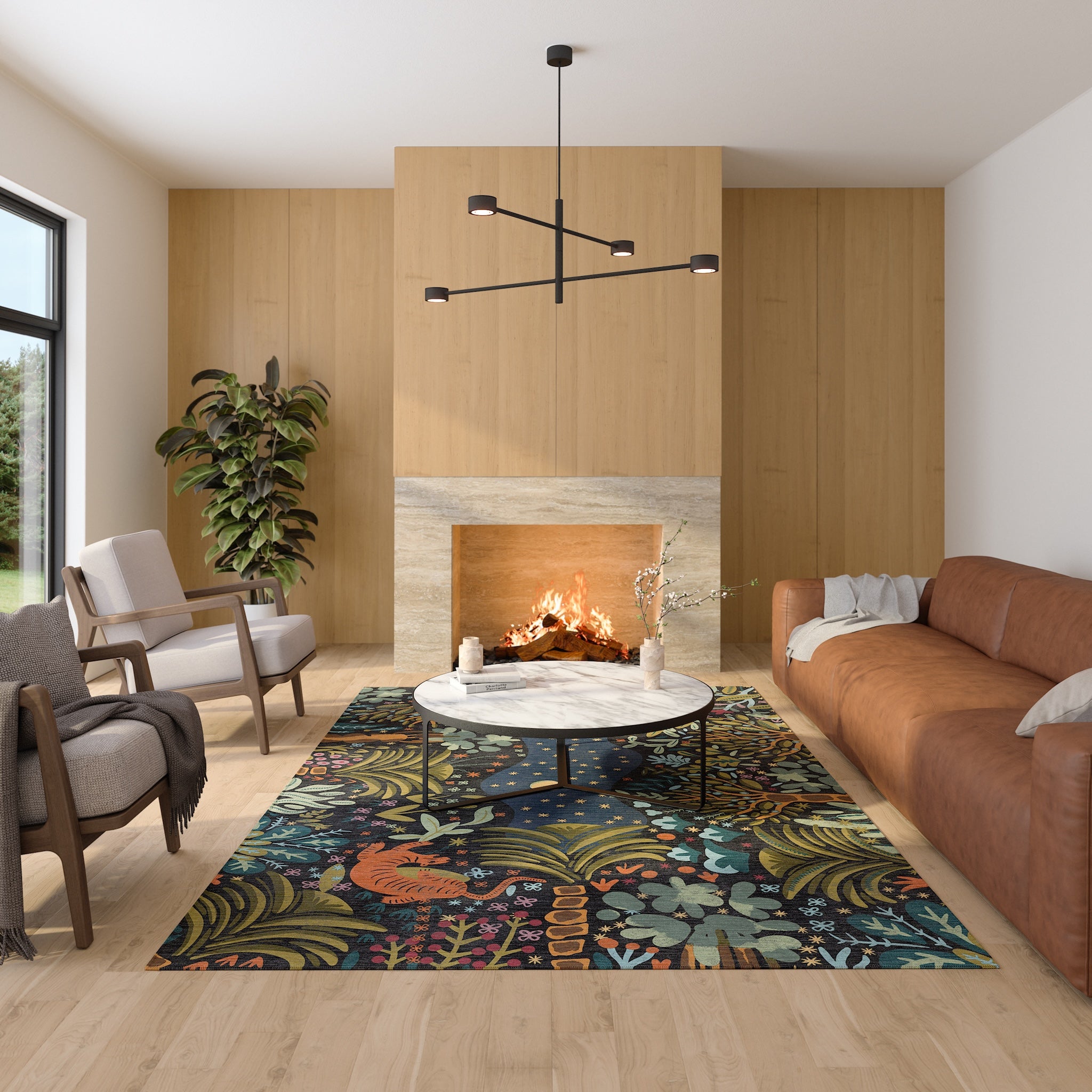 Liora Tapis D'Inspiration Naturelle Forestière