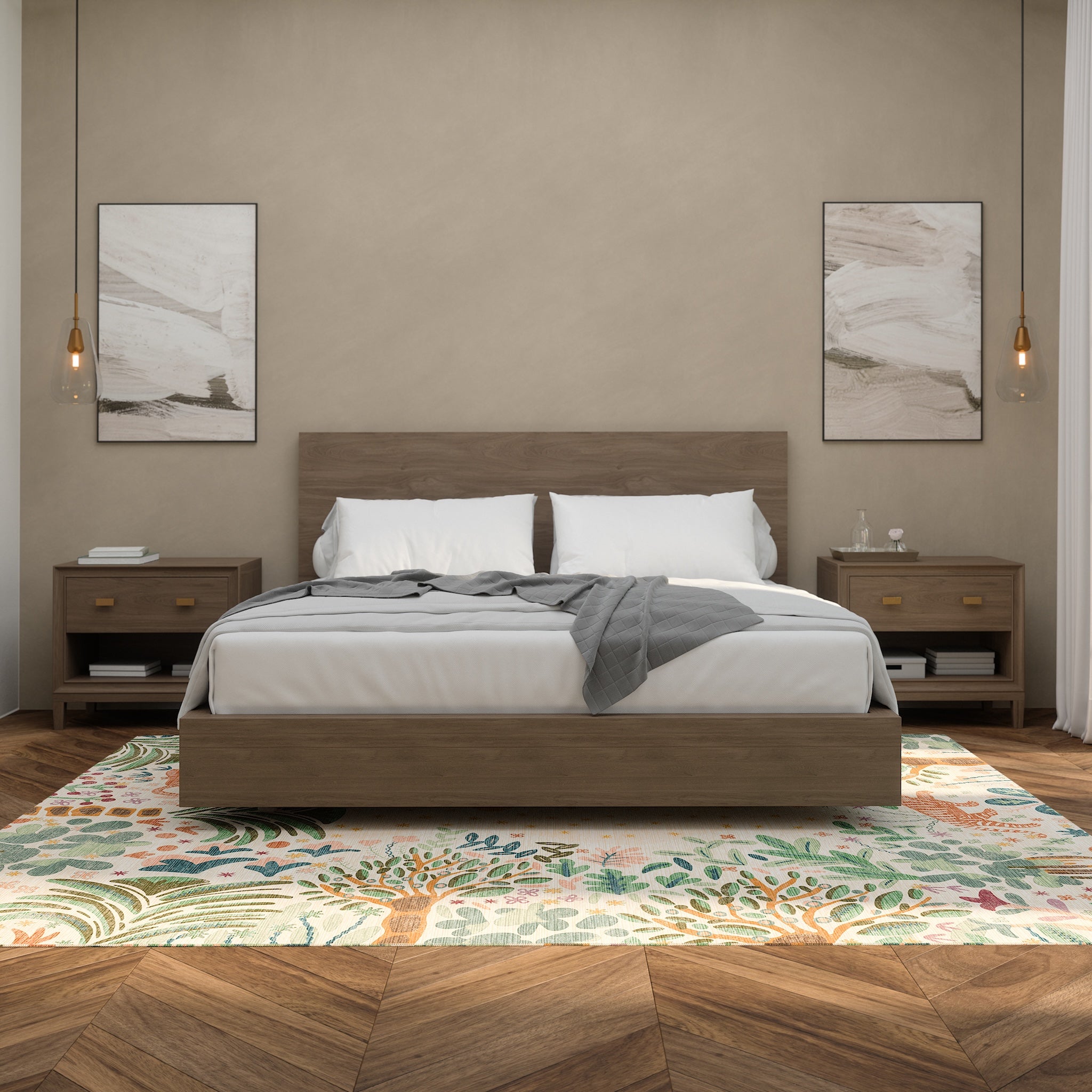 Liora Tapis D'Inspiration Naturelle Forestière