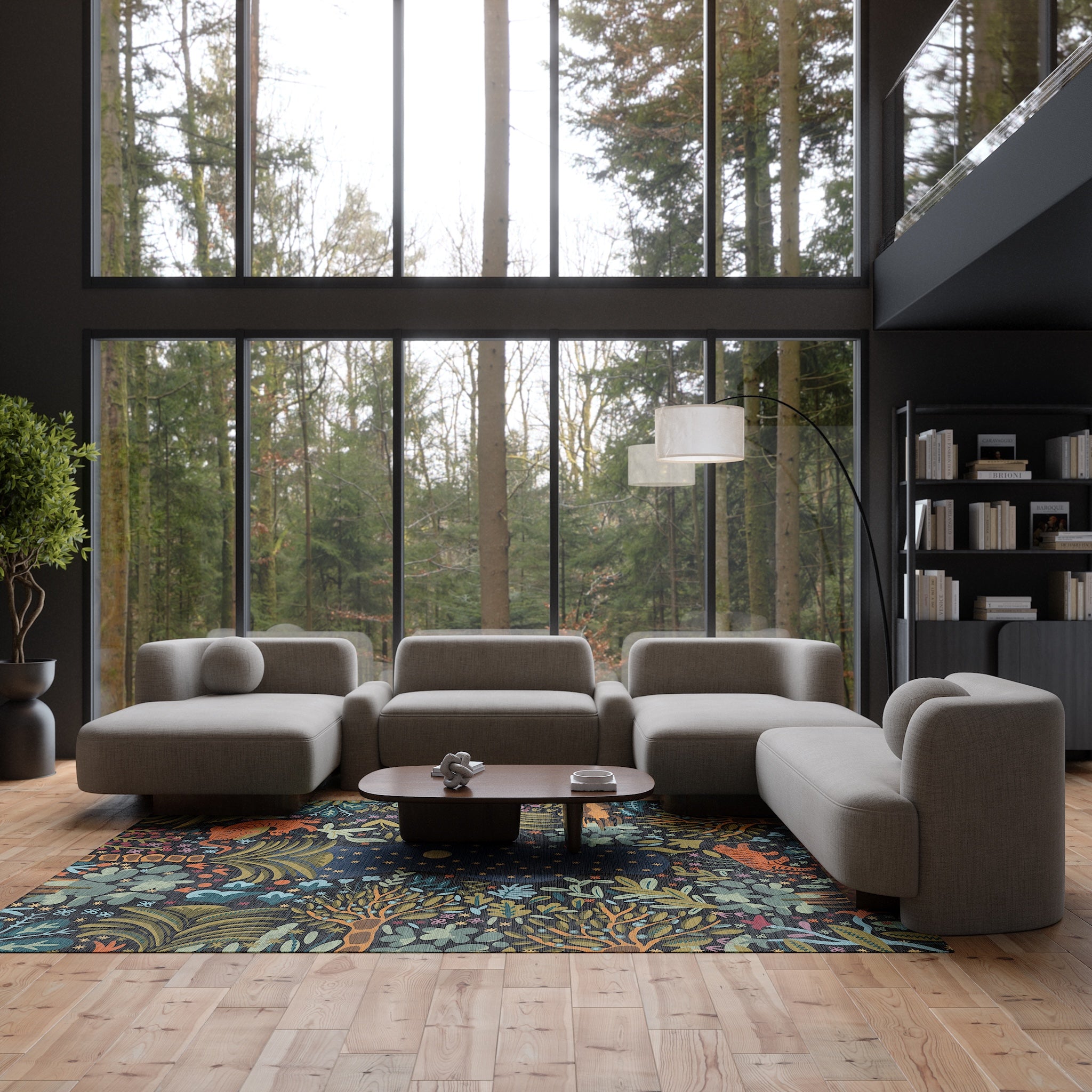 Liora Tapis D'Inspiration Naturelle Forestière