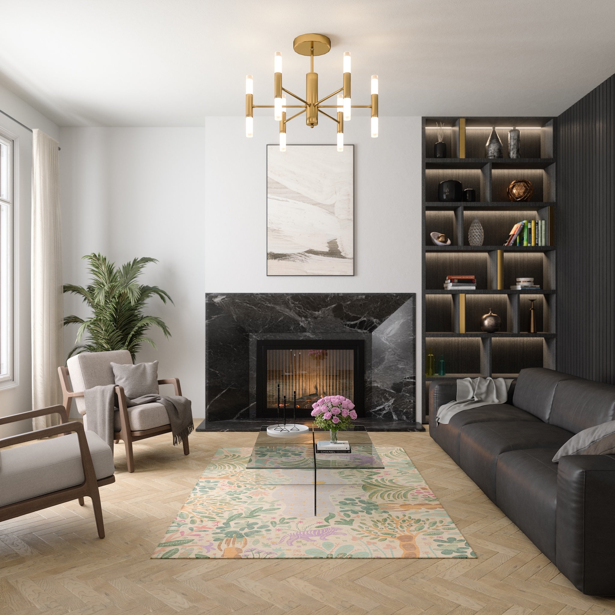 Liora Tapis D'Inspiration Naturelle Forestière